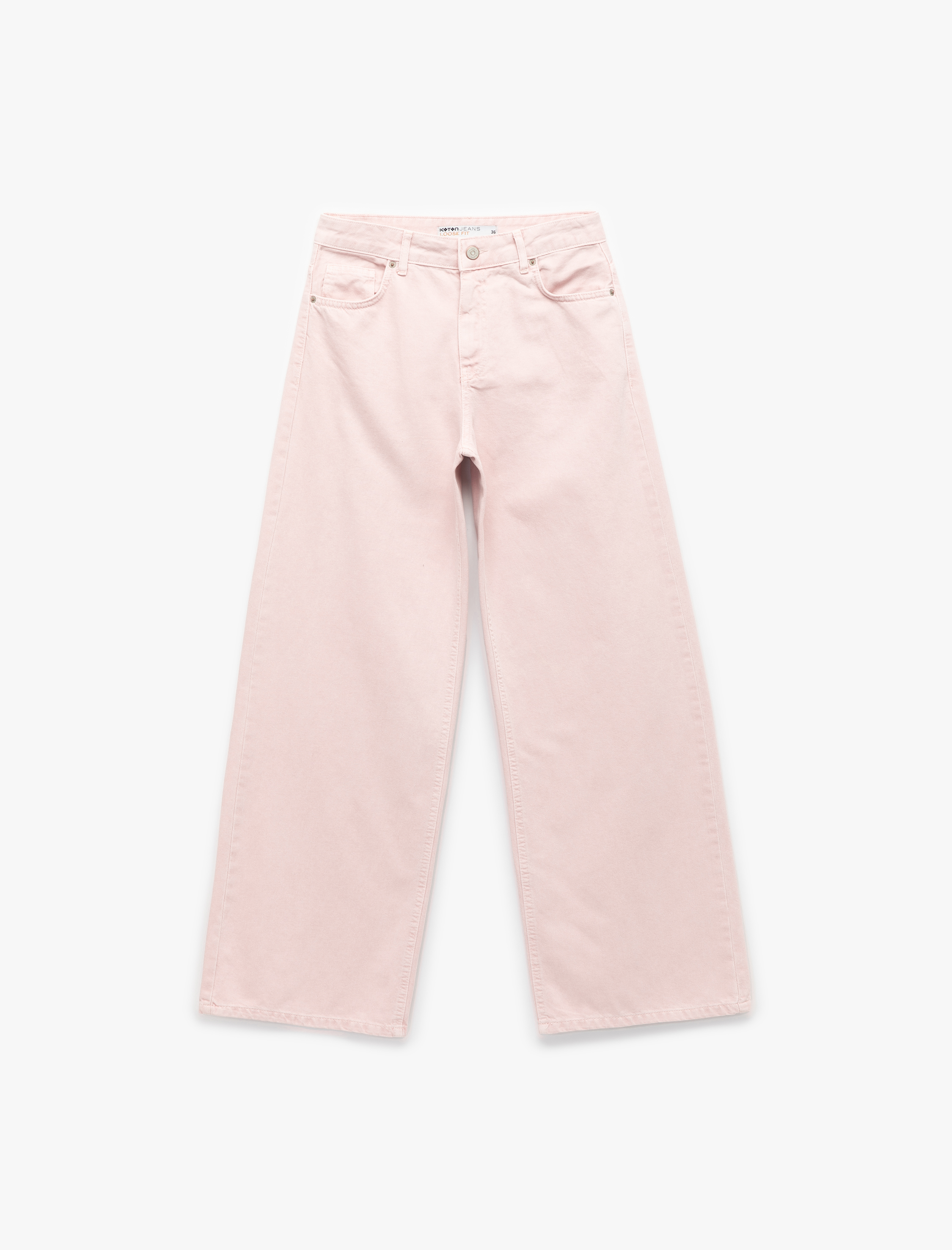   Pamuklu Bol Kesim Geniş Paça Jean Pantolon - Loose Straight Fit Jean