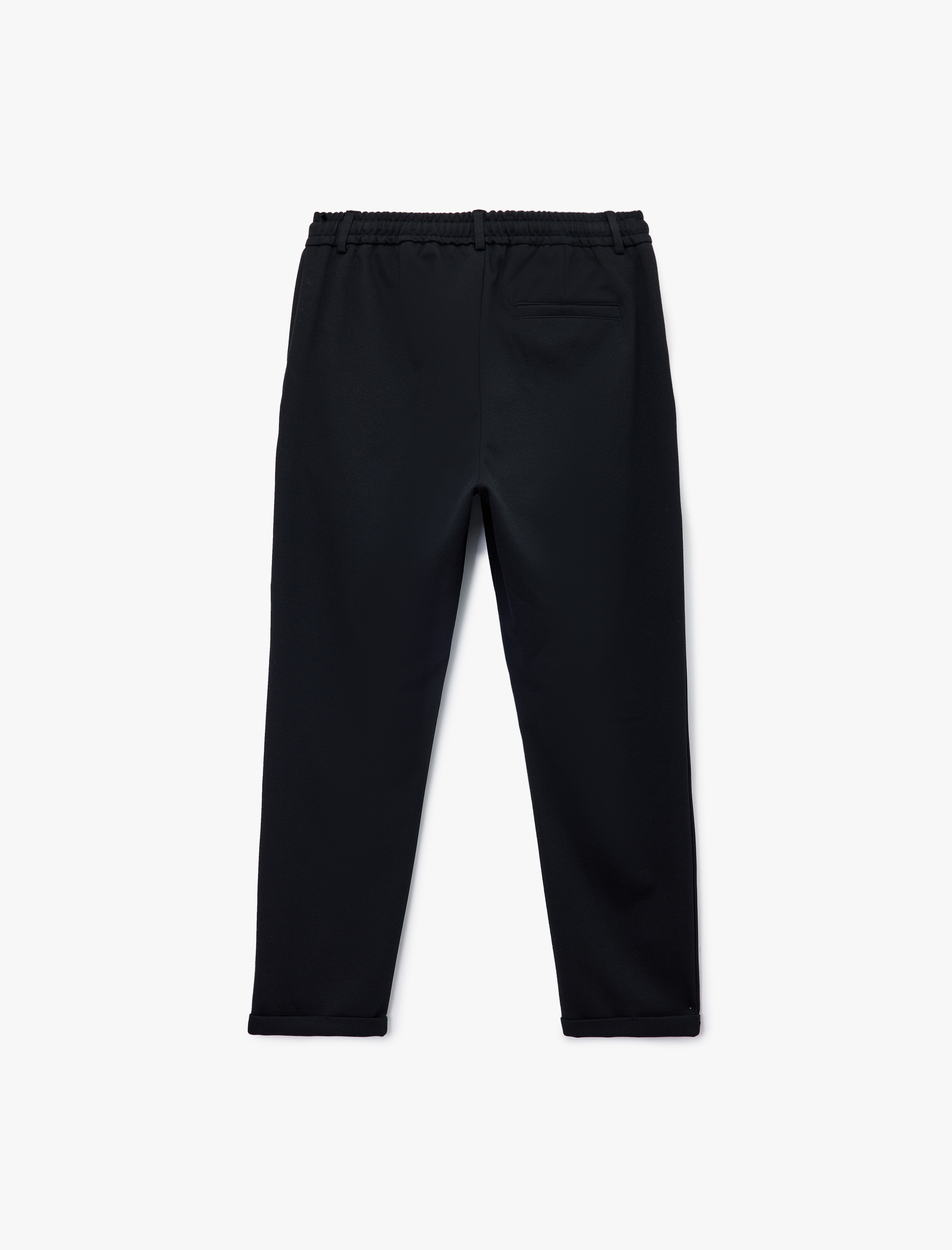   Beli Bağcıklı Düğmeli Pike Kumaş Cep Detaylı Duble Paça Slim Fit Pantolon