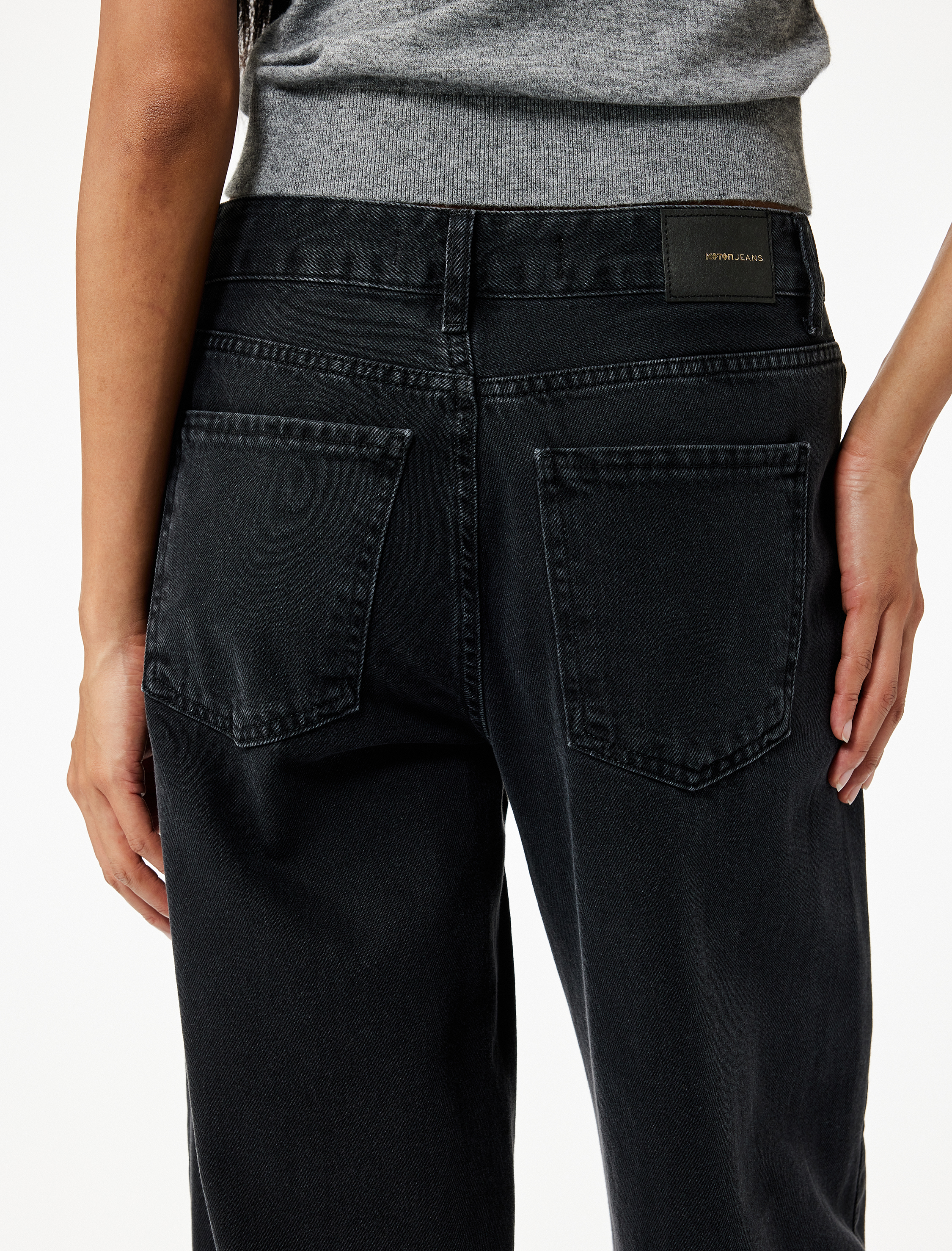   Düşük Bel Rahat Kalıp Geniş Paça Jean Pantolon - Loose Straight Fit Jean