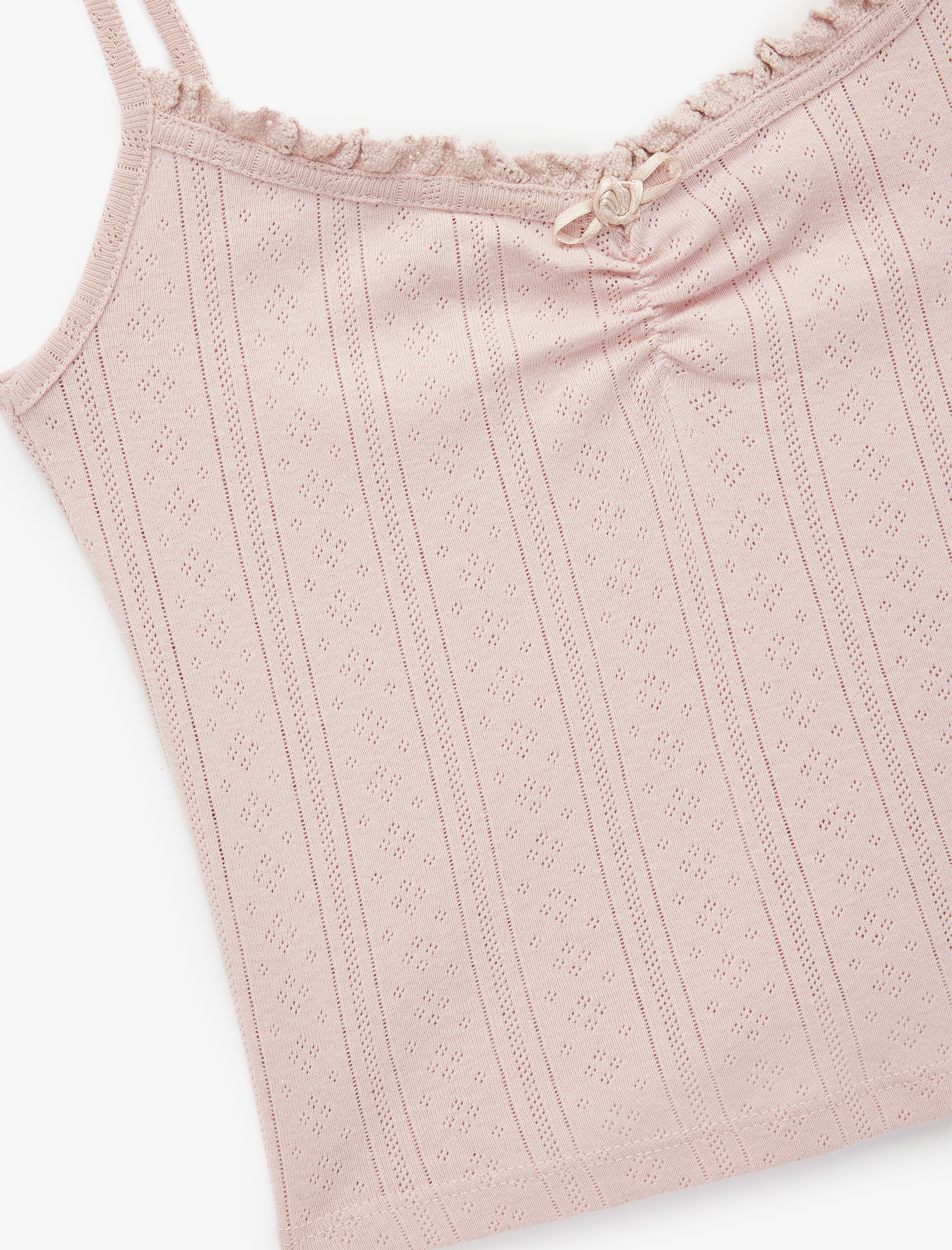   Pamuklu İnce Askılı Pijama Üstü