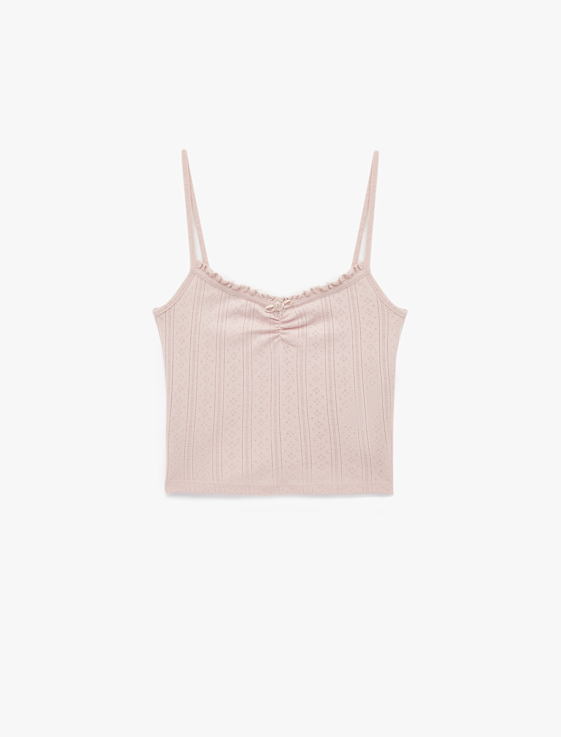   Pamuklu İnce Askılı Pijama Üstü