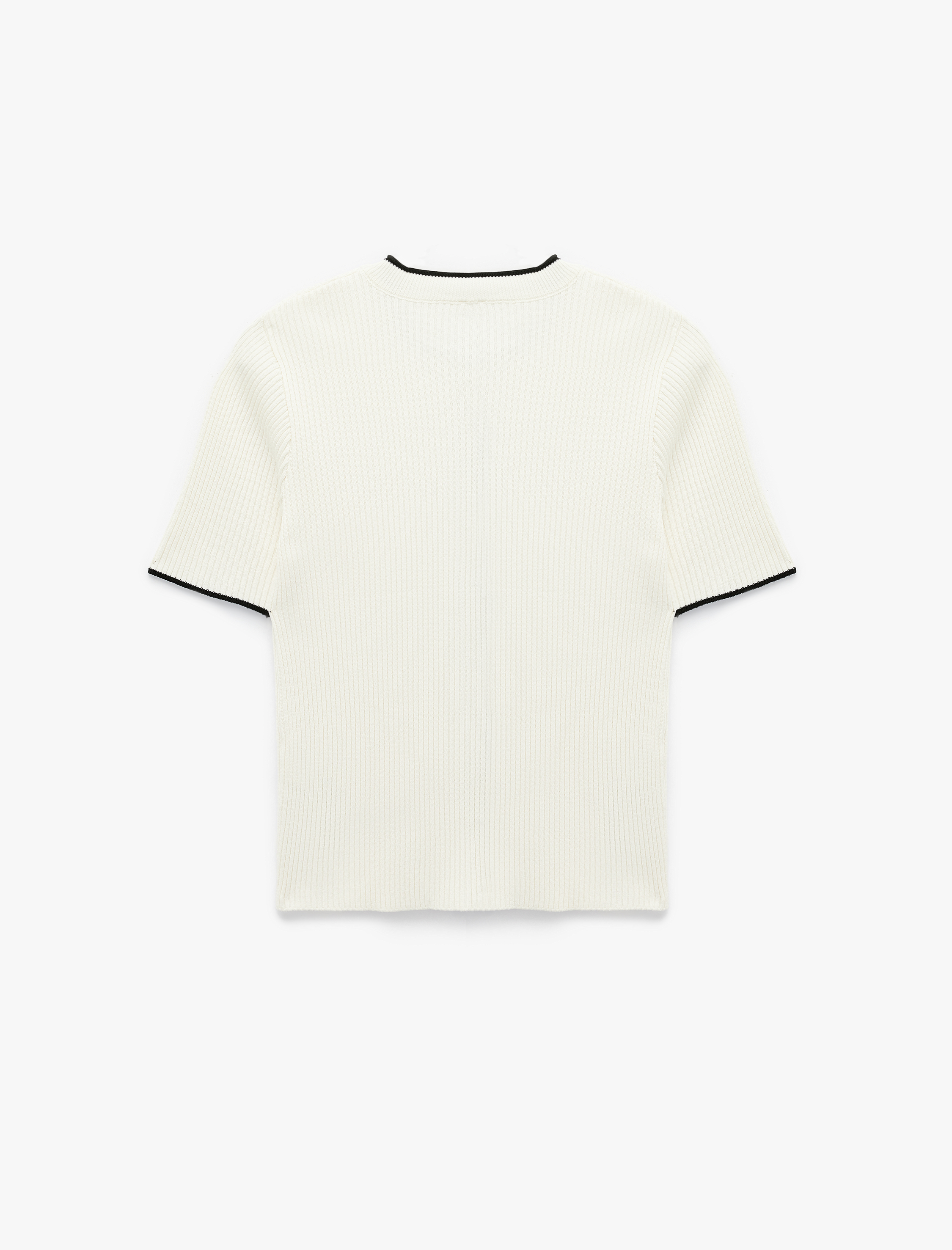   Fiyonk Detaylı Kısa Kollu Bisiklet Yaka Düğmeli Triko Hırka