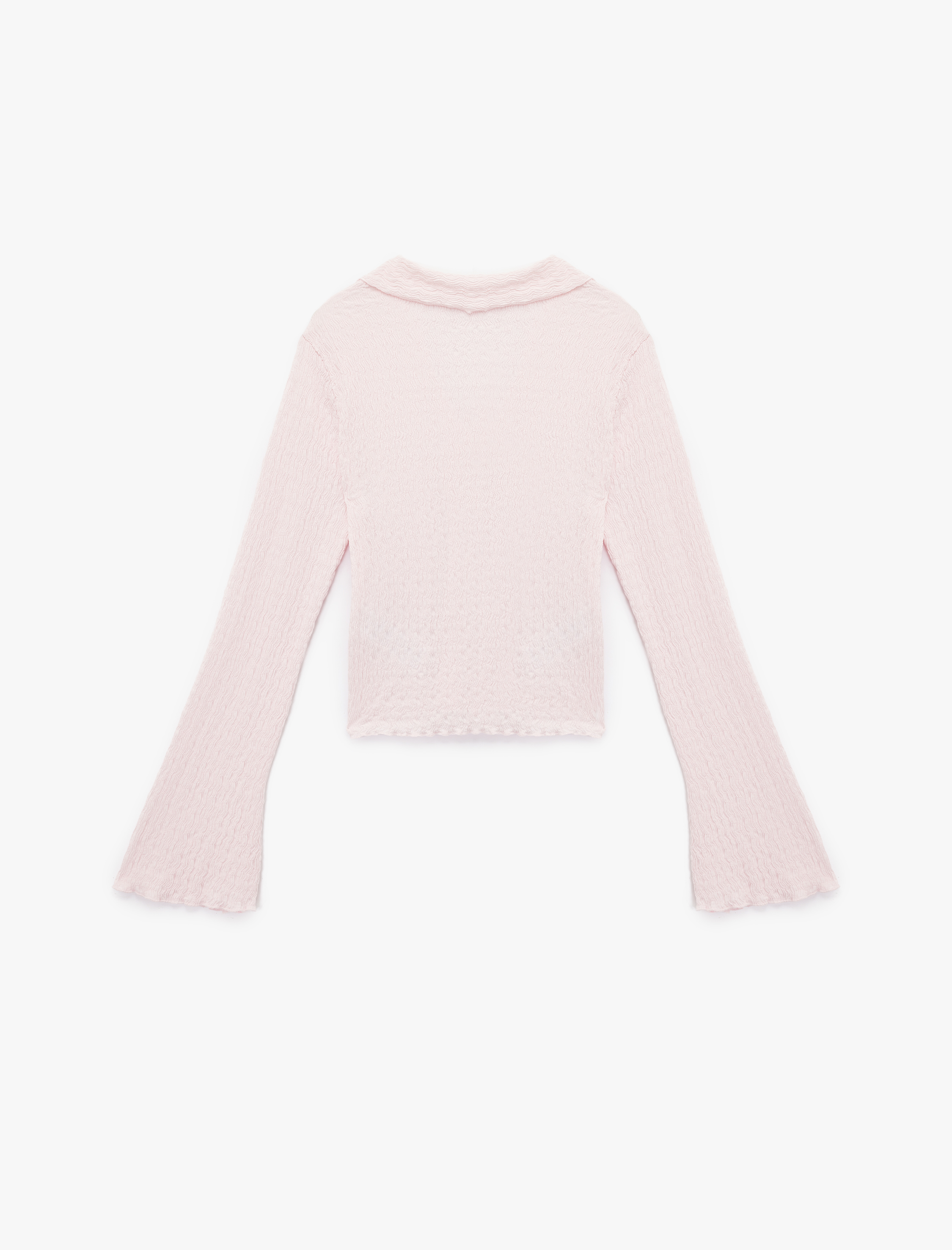   Bürümcük Kumaş Slim Fit Düğmeli Ekstra Uzun İspanyol Kollu Gömlek