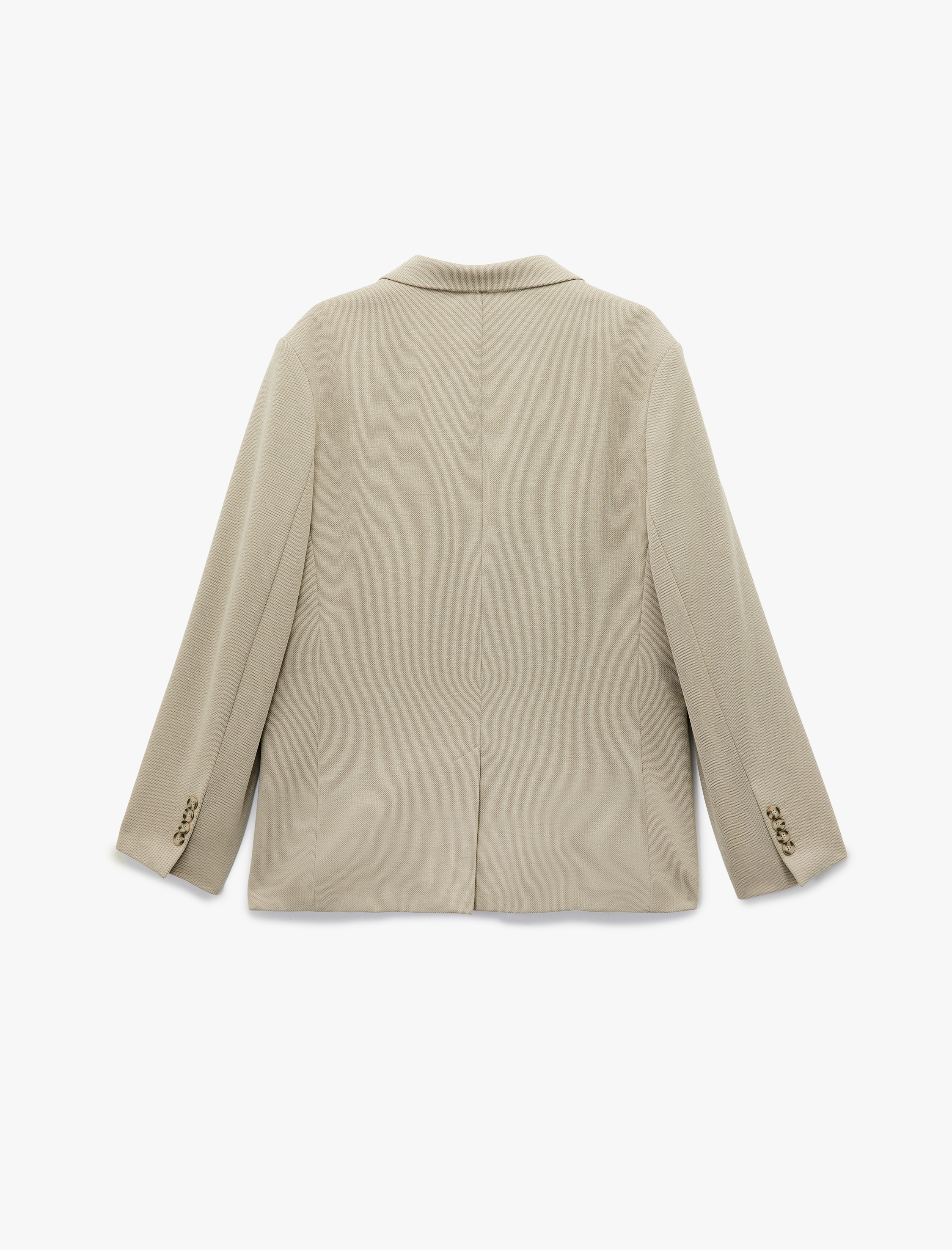   Pike Kumaş Uzun Kollu Kapaklı Cep Detaylı Düğmeli Slim Fit Mono Yaka Blazer Ceket