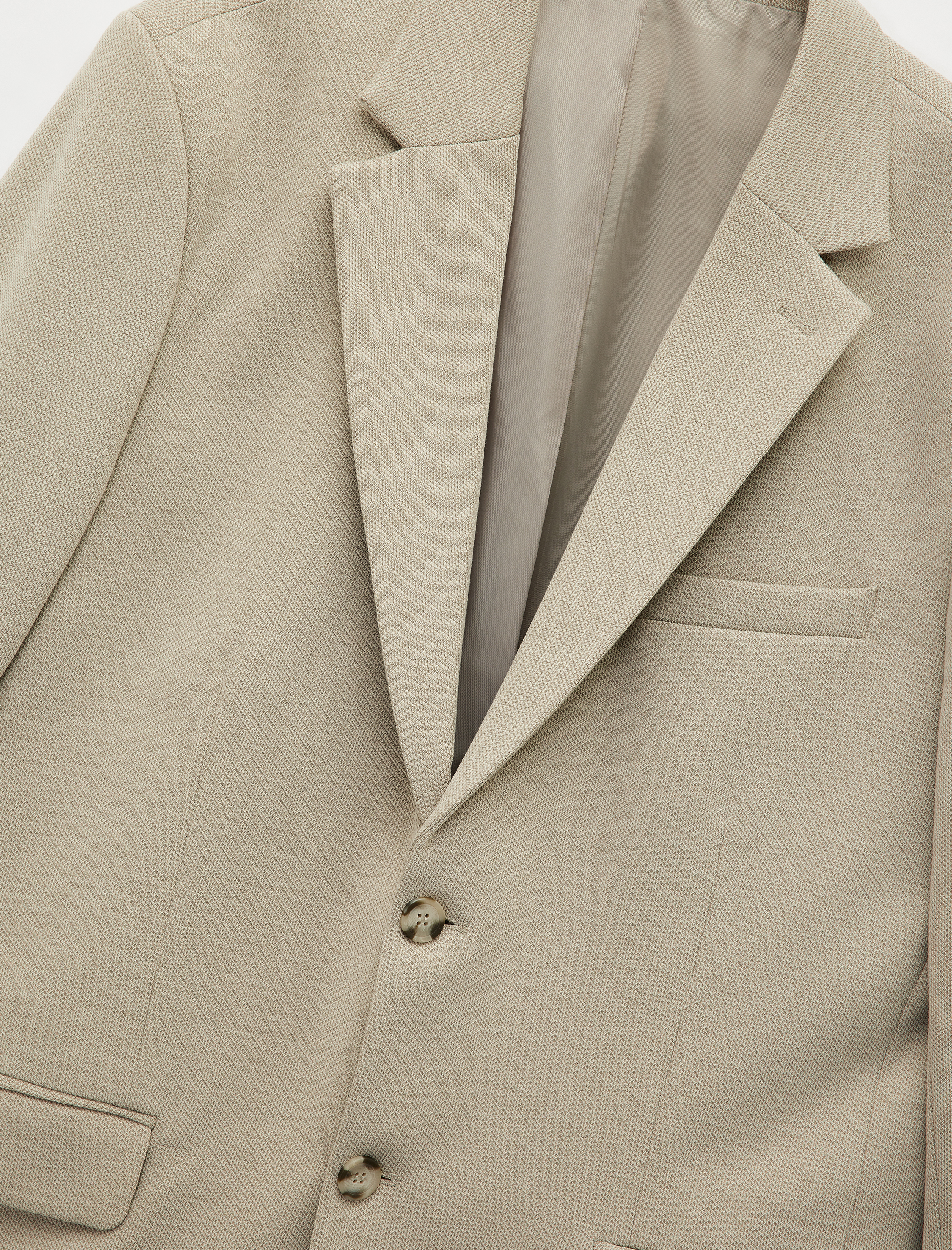   Pike Kumaş Uzun Kollu Kapaklı Cep Detaylı Düğmeli Slim Fit Mono Yaka Blazer Ceket