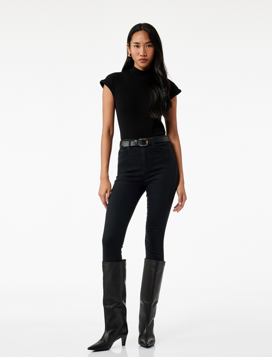   Yüksek Bel Dar Paça Denim Pantolon - Skinny Jeans