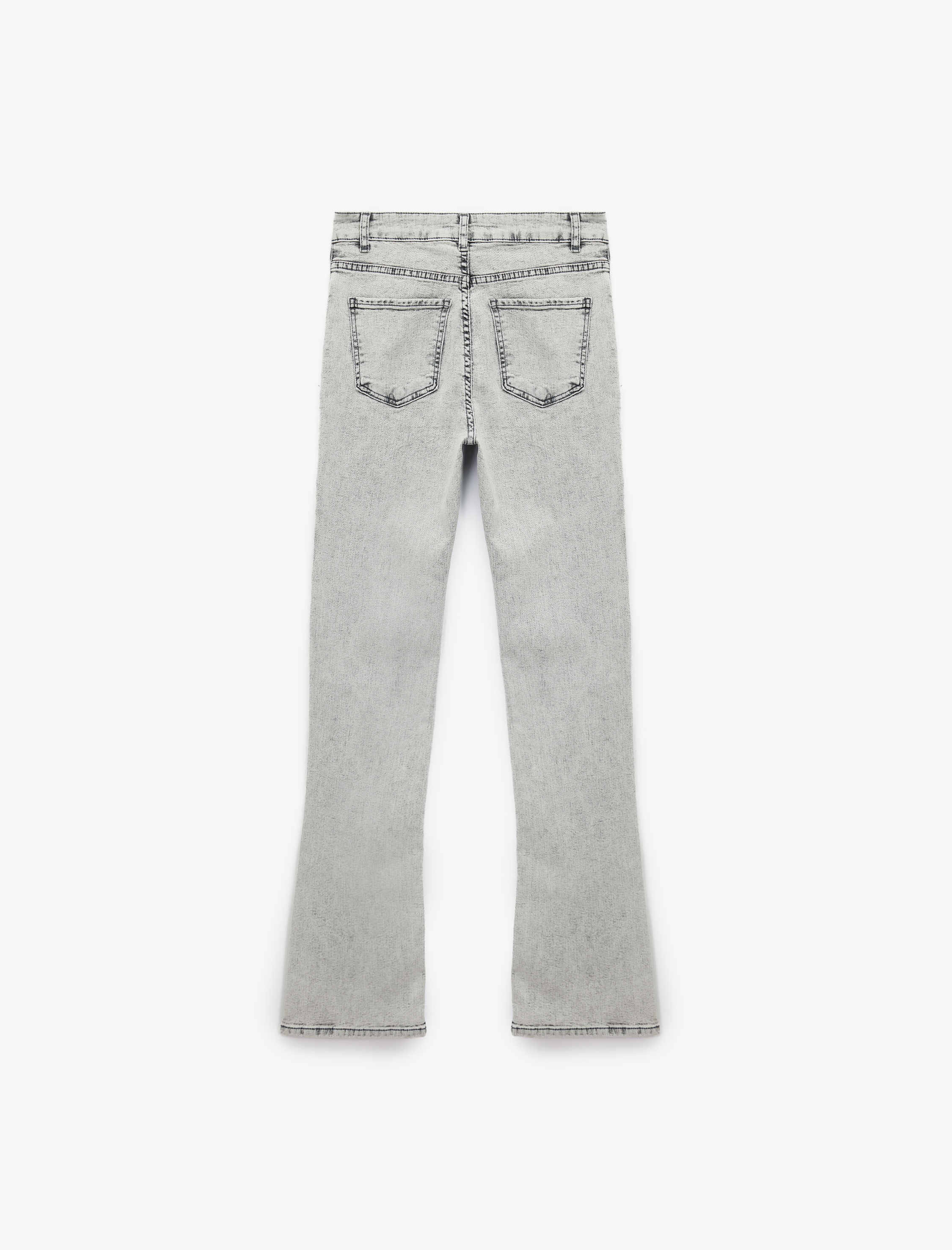   Yüksek Bel Dar Kesim İspanyol Paça Denim Pantolon - Flare Jeans