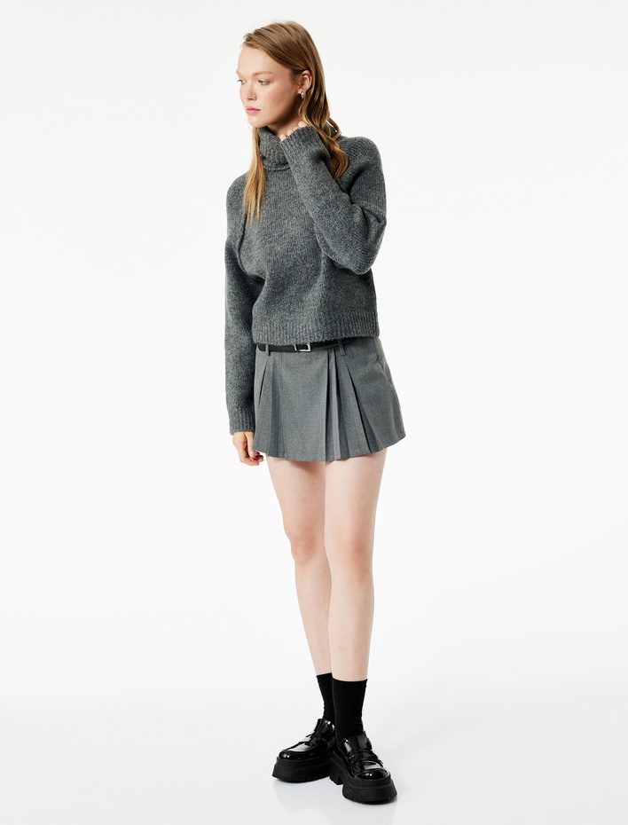  Balıkçı Yaka Uzun Kollu Triko Kazak