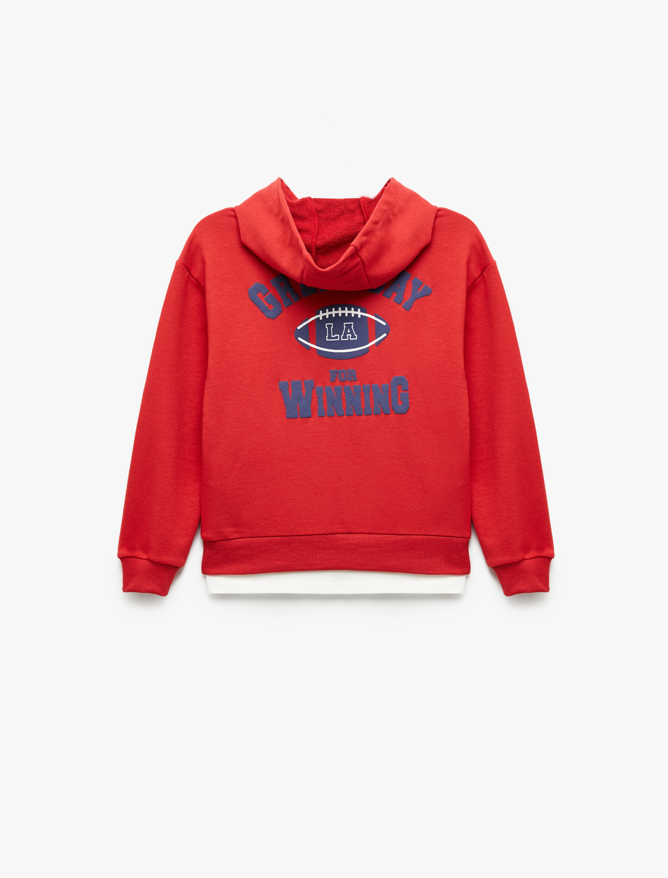 Erkek Çocuk Pamuklu Uzun Kollu Baskılı Kapşonlu Sweatshirt