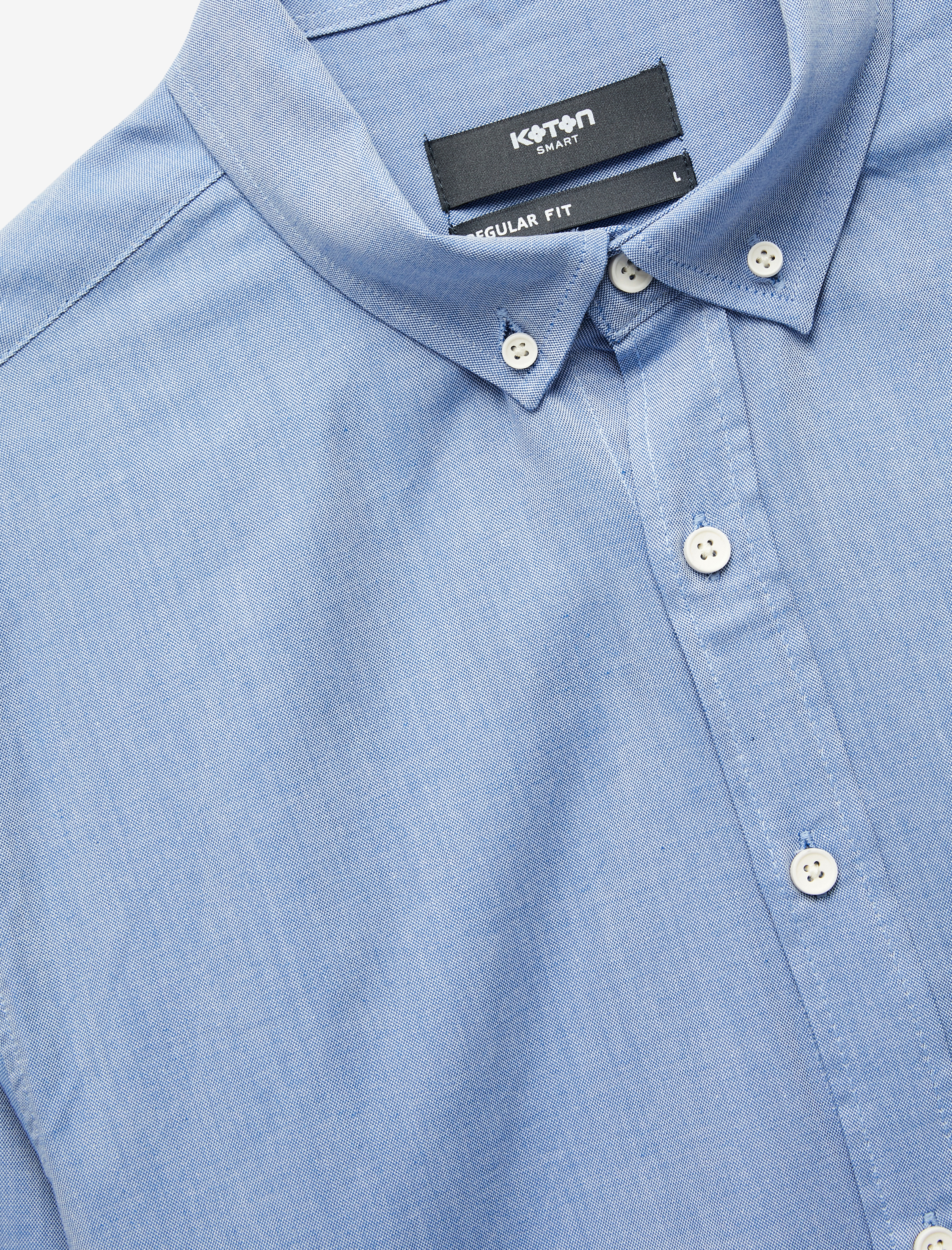   Regular Fit Pamuklu Oxford Uzun Kollu Düğmeli Yaka Gömlek