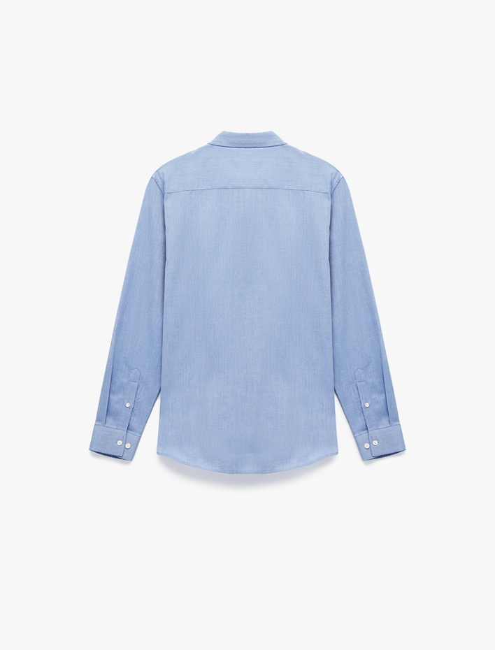  Regular Fit Pamuklu Oxford Uzun Kollu Düğmeli Yaka Gömlek