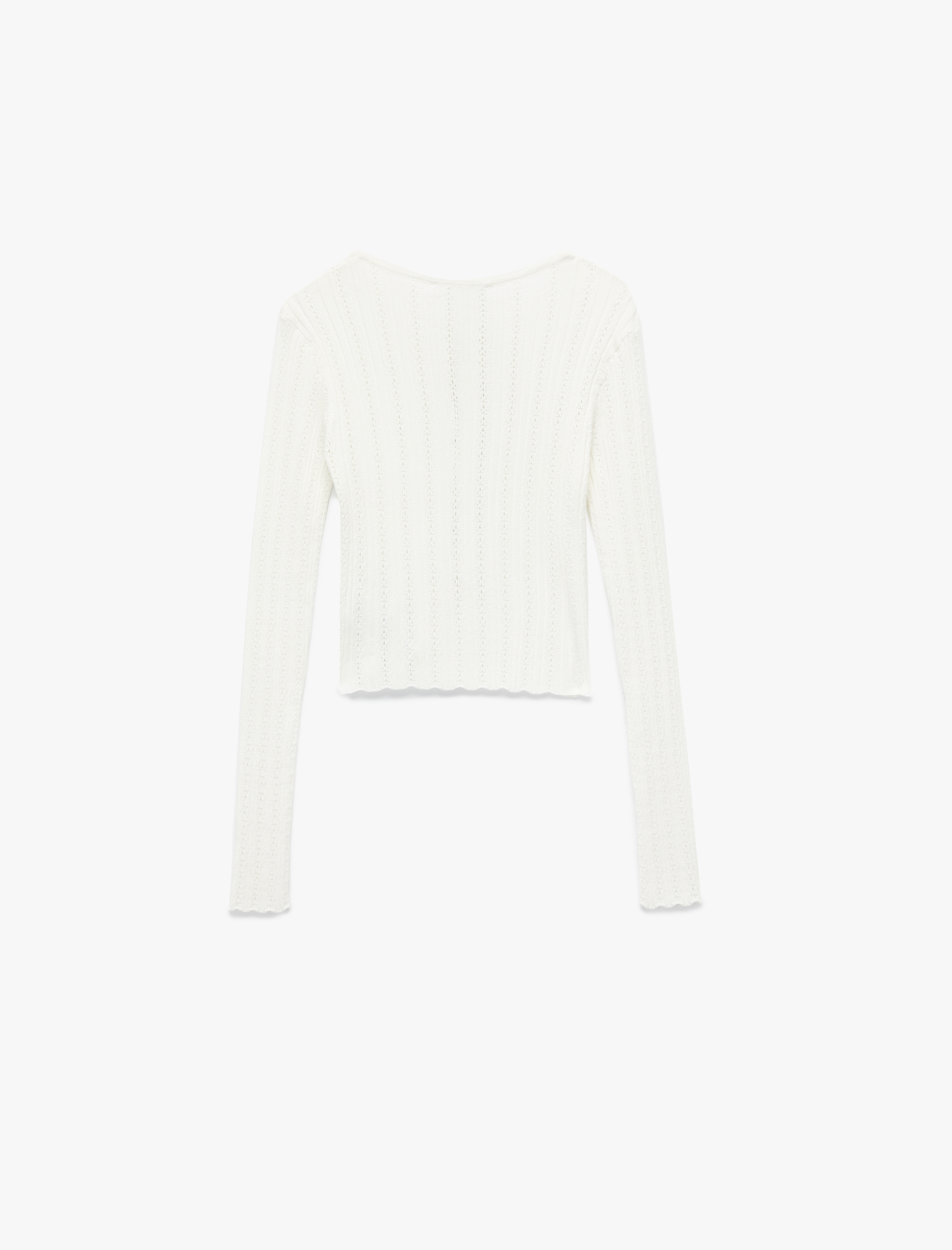   Viskon Bisiklet Yaka Uzun Kollu Fiyonklu Triko Hırka