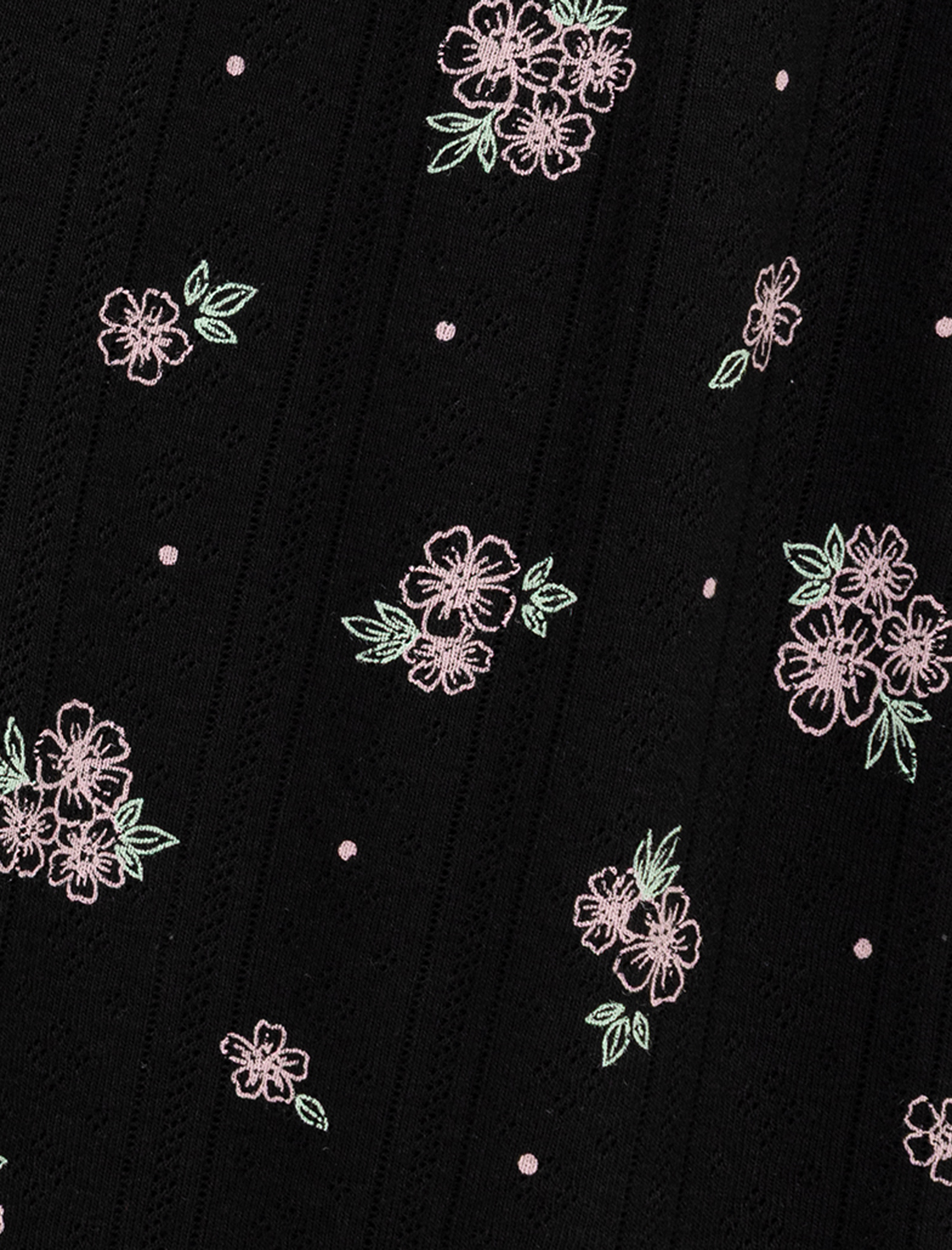   Pamuklu Düz Bol Paça Çiçekli Pijama Altı