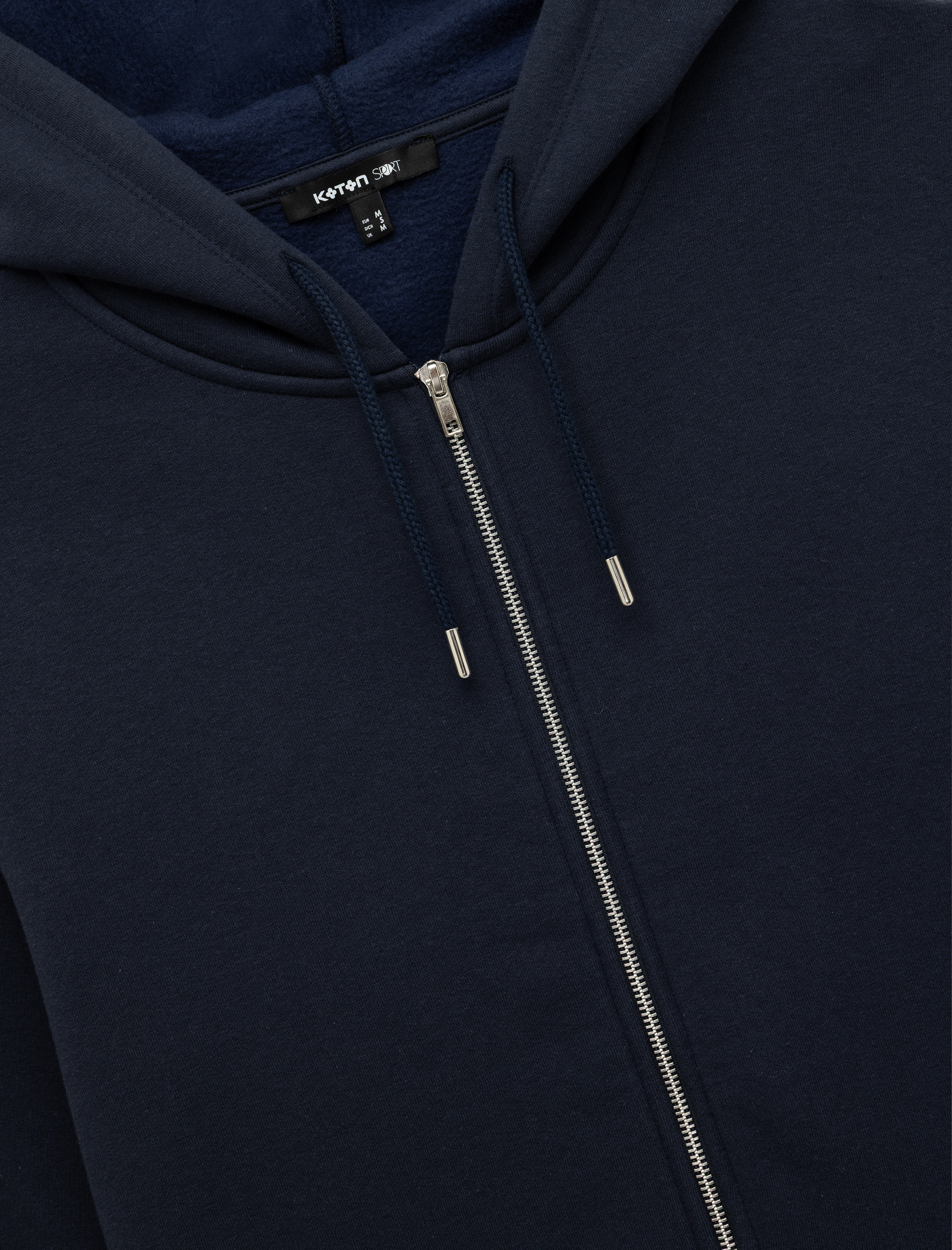   Uzun Kollu Fermuarlı Cep Detaylı Kapüşonlu Oversize Spor Sweatshirt