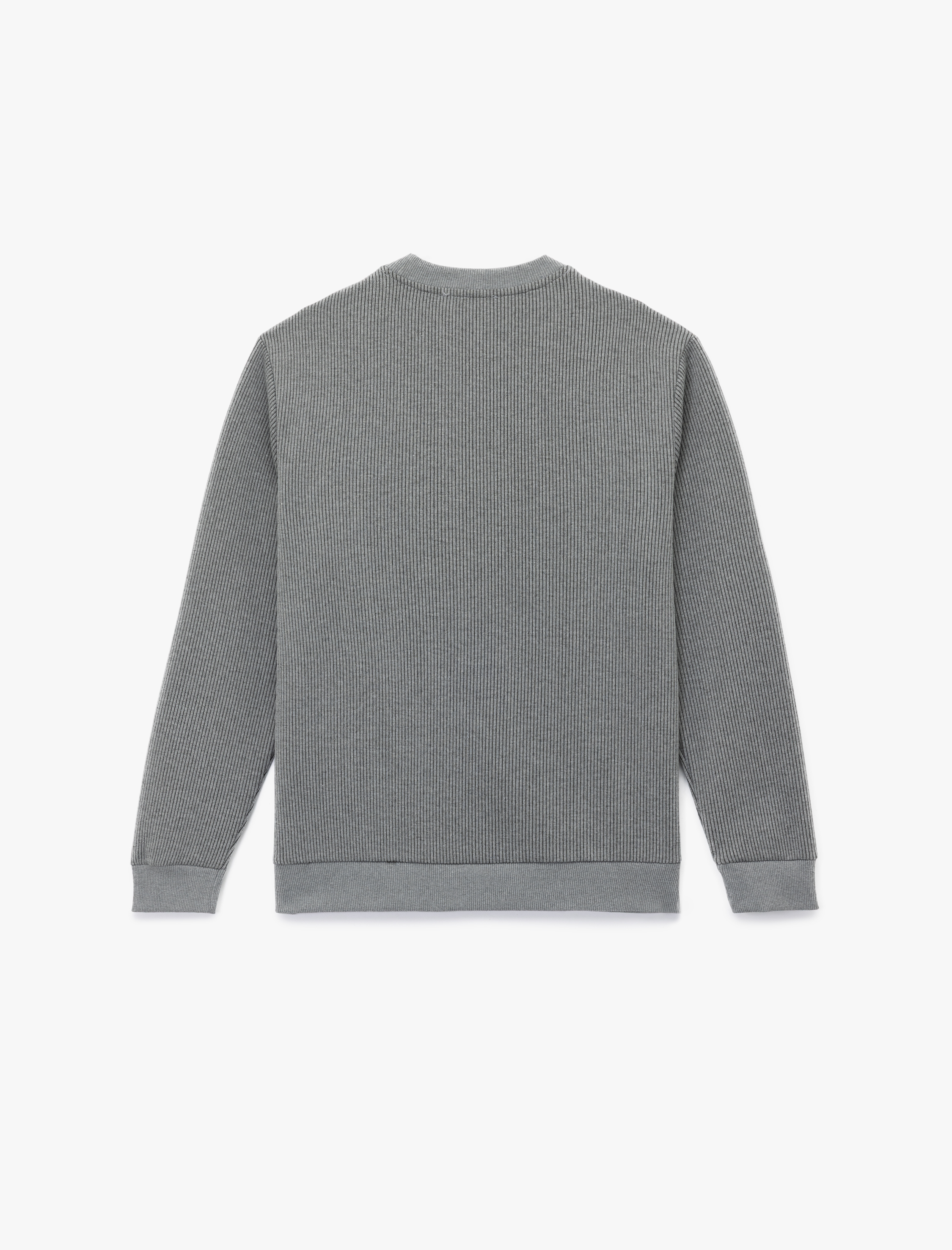   Dokulu Uzun Kollu Basic Bisiklet Yaka Sweatshirt