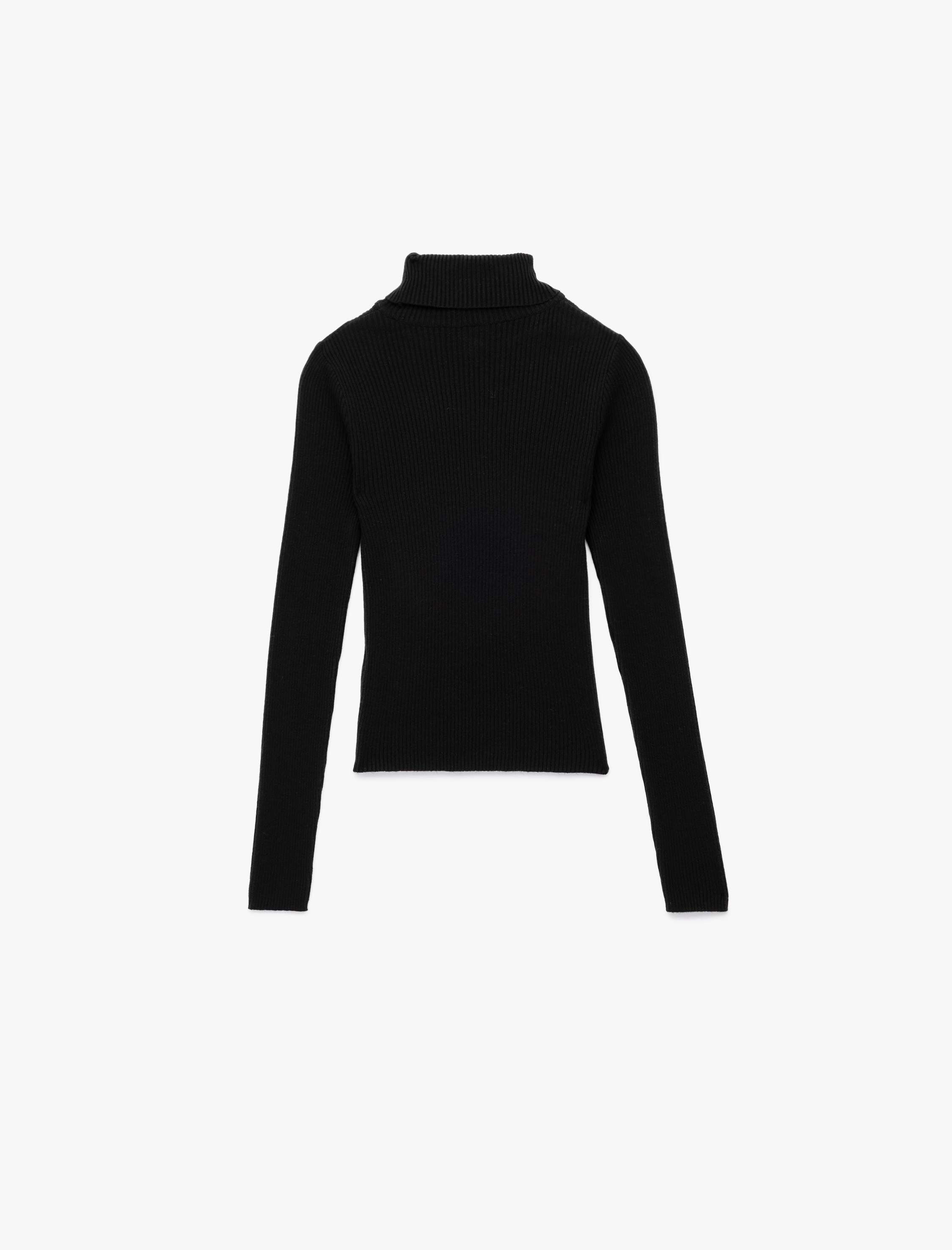   Uzun Kollu Viskon Karışımlı Balıkçı Yaka Kazak