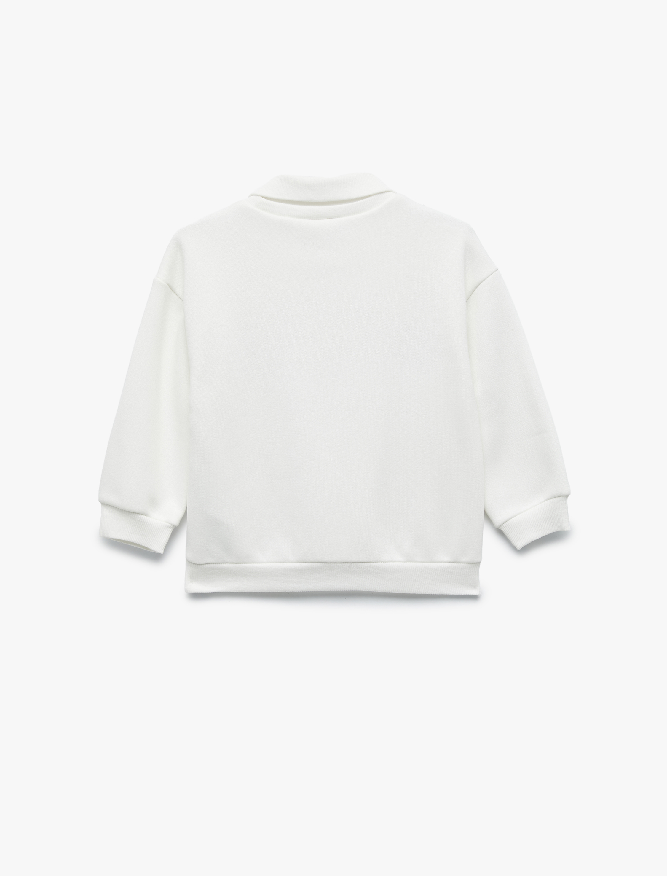  Kız Bebek Uzun Kollu Şardonlu Baskılı Polo Yaka Sweatshirt