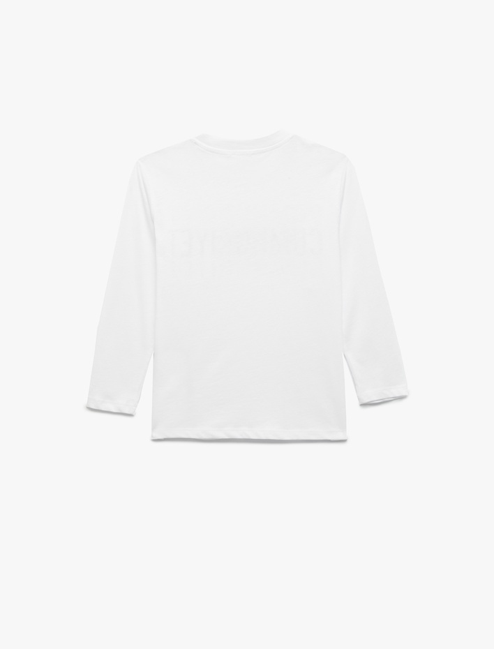 Erkek Çocuk Uzun Kollu Bisiklet Yaka Pamuklu Cumhuriyet Baskılı Tişört