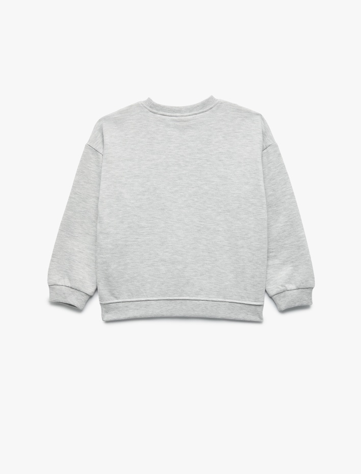 Erkek Bebek Baskılı Şardonlu Uzun Kollu Bisiklet Yaka Sweatshirt