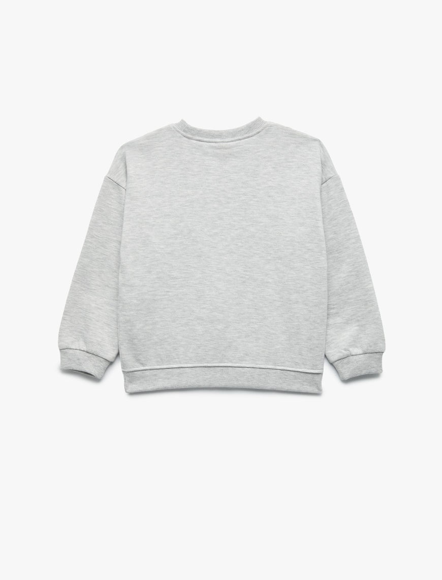  Erkek Bebek Baskılı Şardonlu Uzun Kollu Bisiklet Yaka Sweatshirt