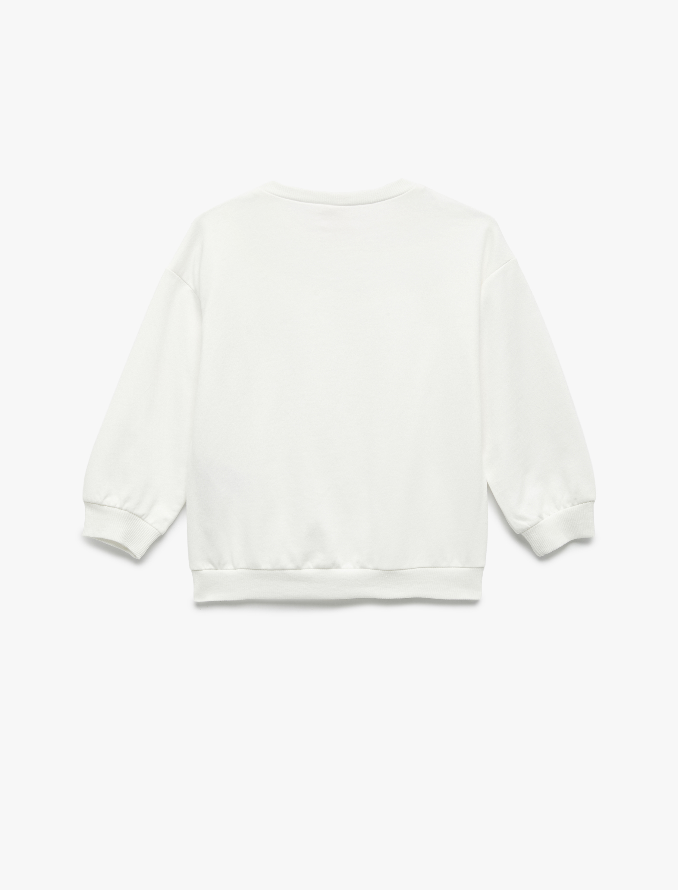  Kız Bebek Şardonlu Uzun Kollu Bisiklet Yaka Fiyonklu Sweatshirt