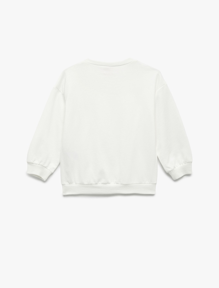 Kız Bebek Şardonlu Uzun Kollu Bisiklet Yaka Fiyonklu Sweatshirt