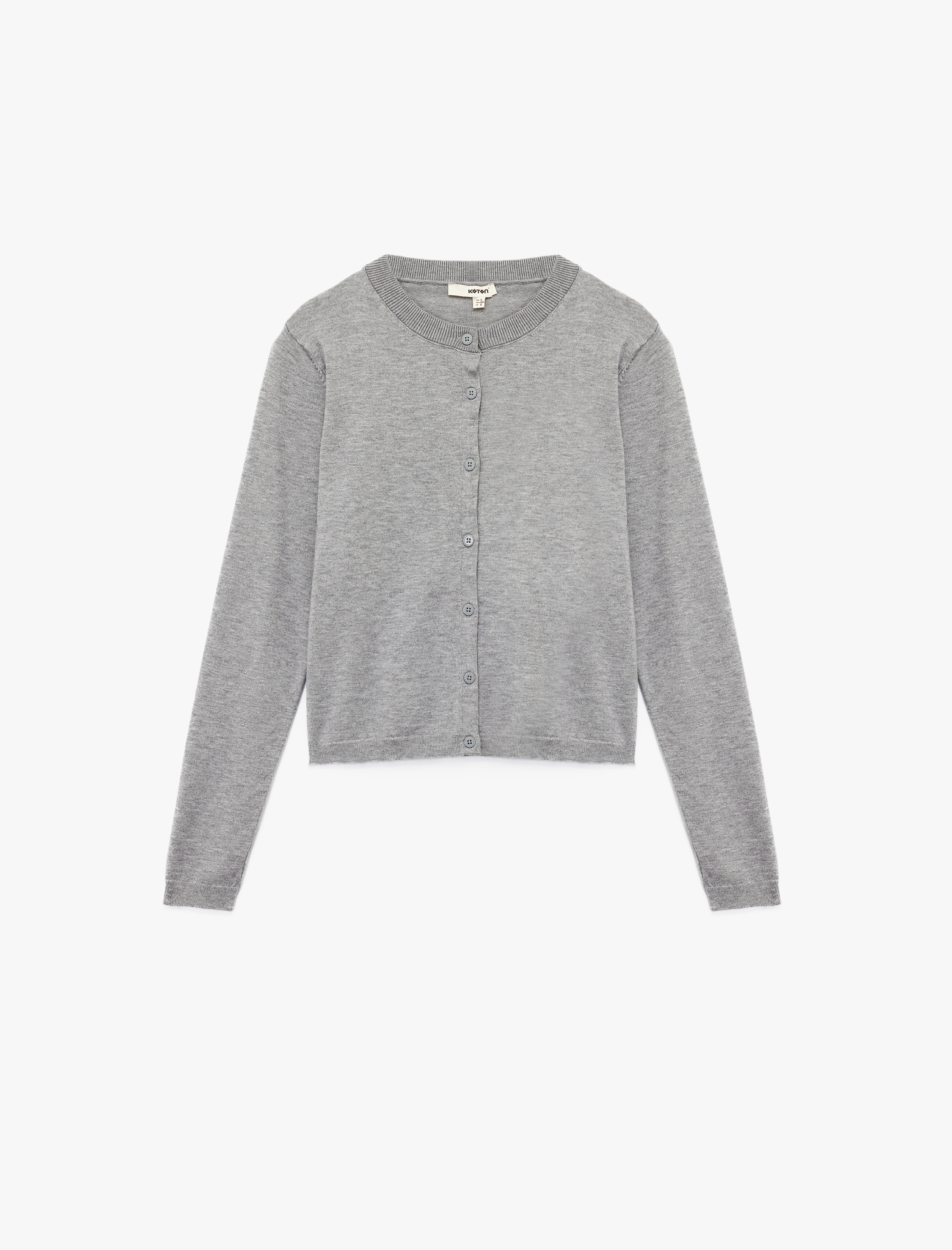   Regular Fit Uzun Kollu Bisiklet Yaka Triko Hırka