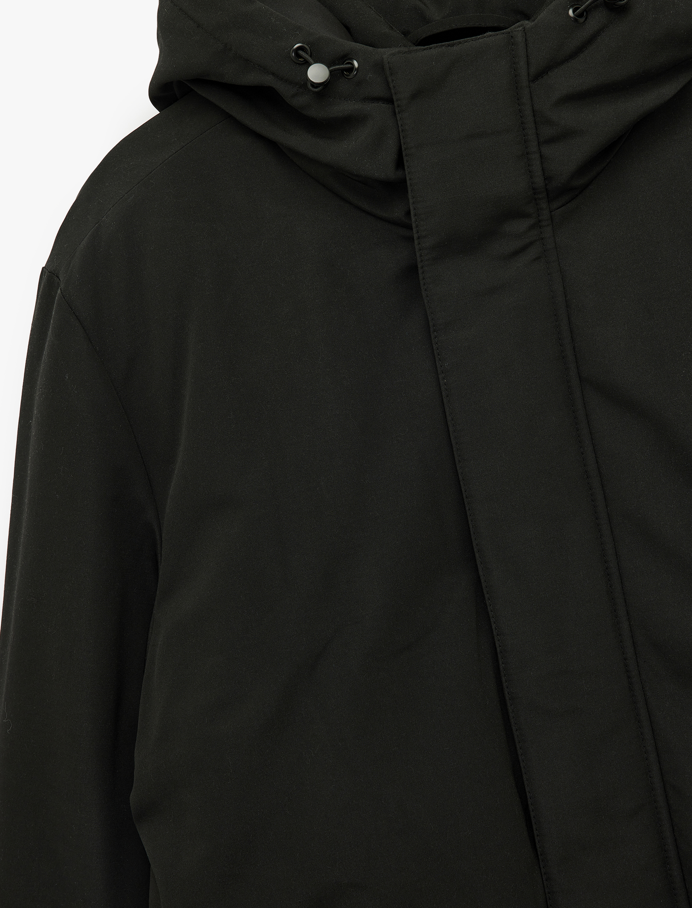 Çıtçıt Düğme Detaylı Fermuarlı Cepli Kapüşonlu Kışlık Şişme Ceket