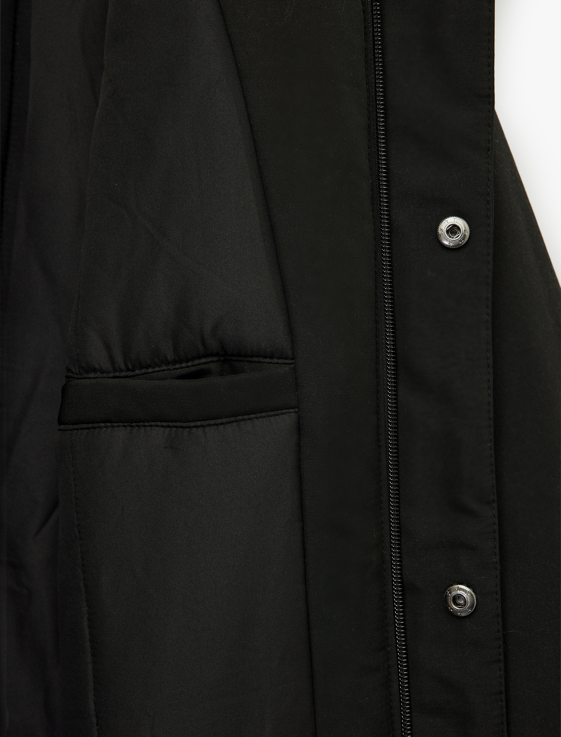 Çıtçıt Düğme Detaylı Fermuarlı Cepli Kapüşonlu Kışlık Şişme Ceket