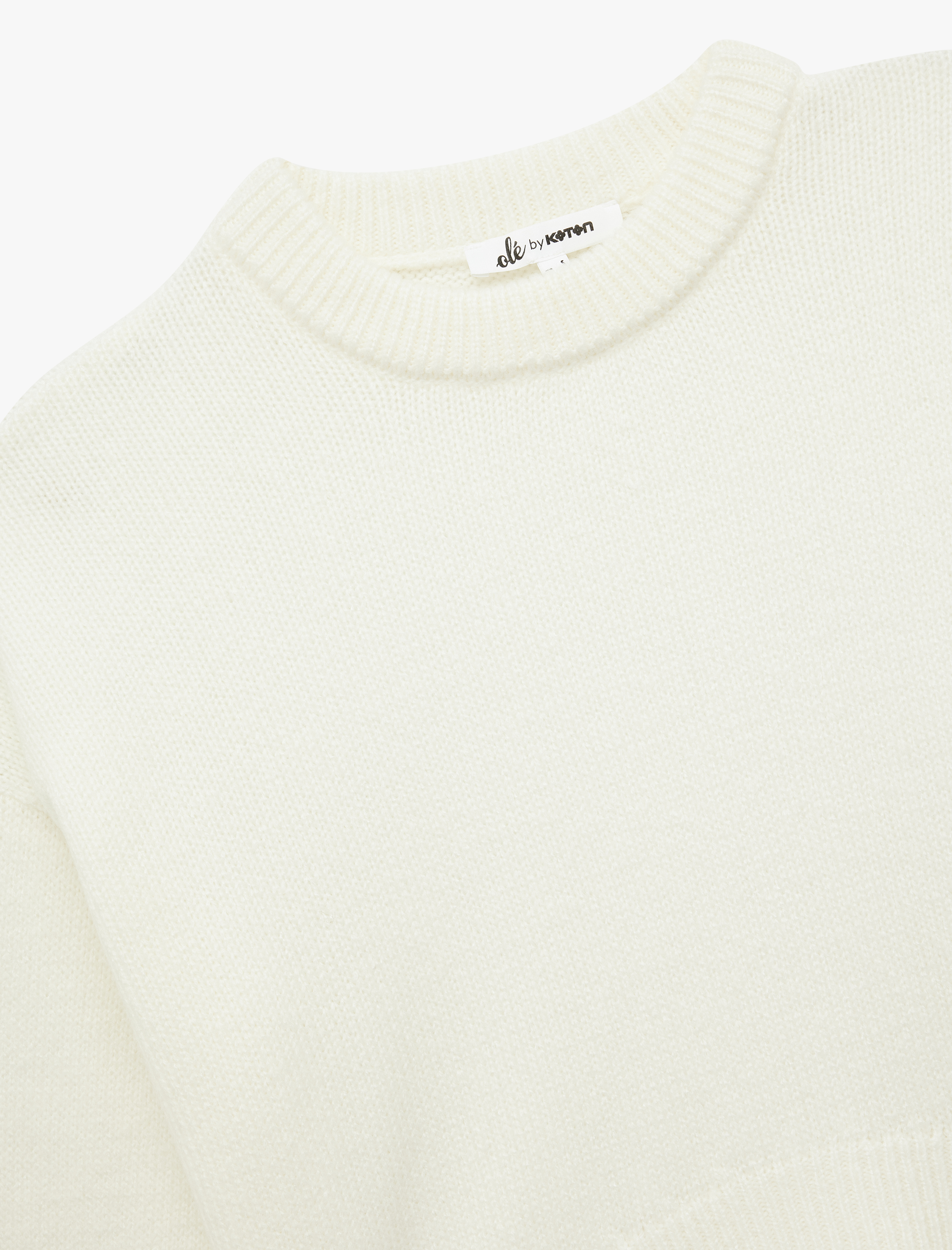   Uzun Kollu Bisiklet Yaka Asimetrik Kesim Triko Kazak