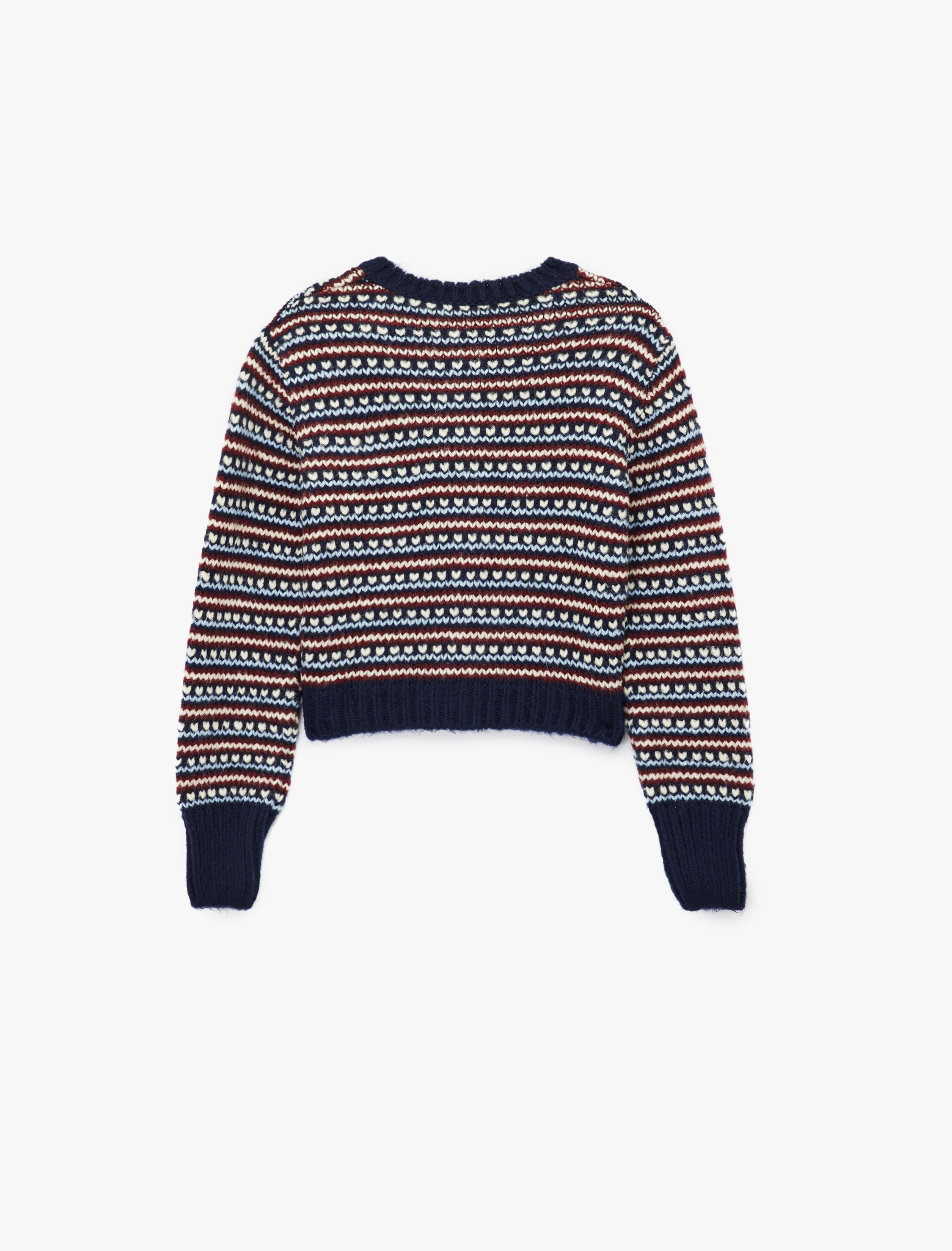   Düğmeli Cep Detaylı Uzun Kollu Bisiklet Yaka Kalpli Triko Hırka