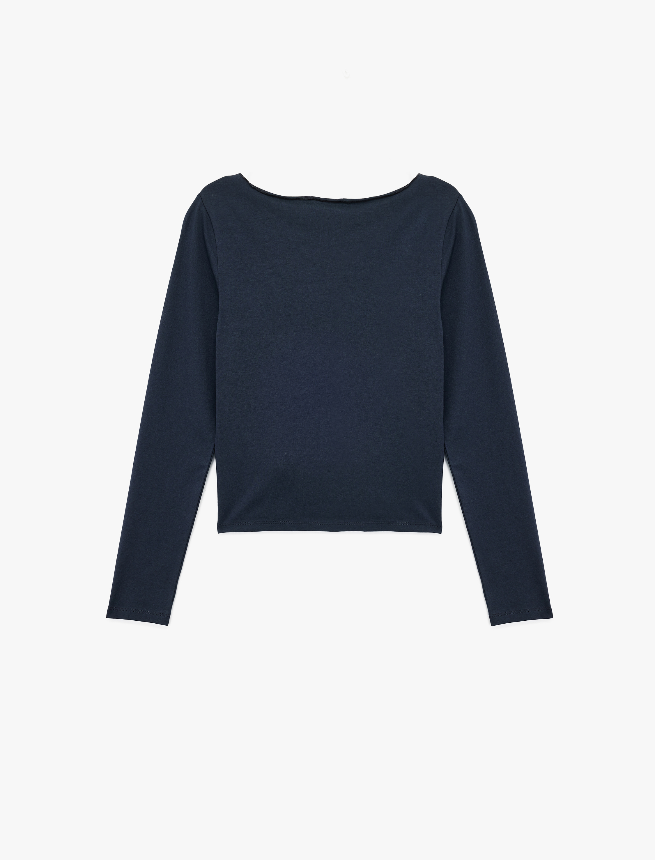   Uzun Kollu Bisiklet Yaka Pamuklu Slim Fit Basic Tişört