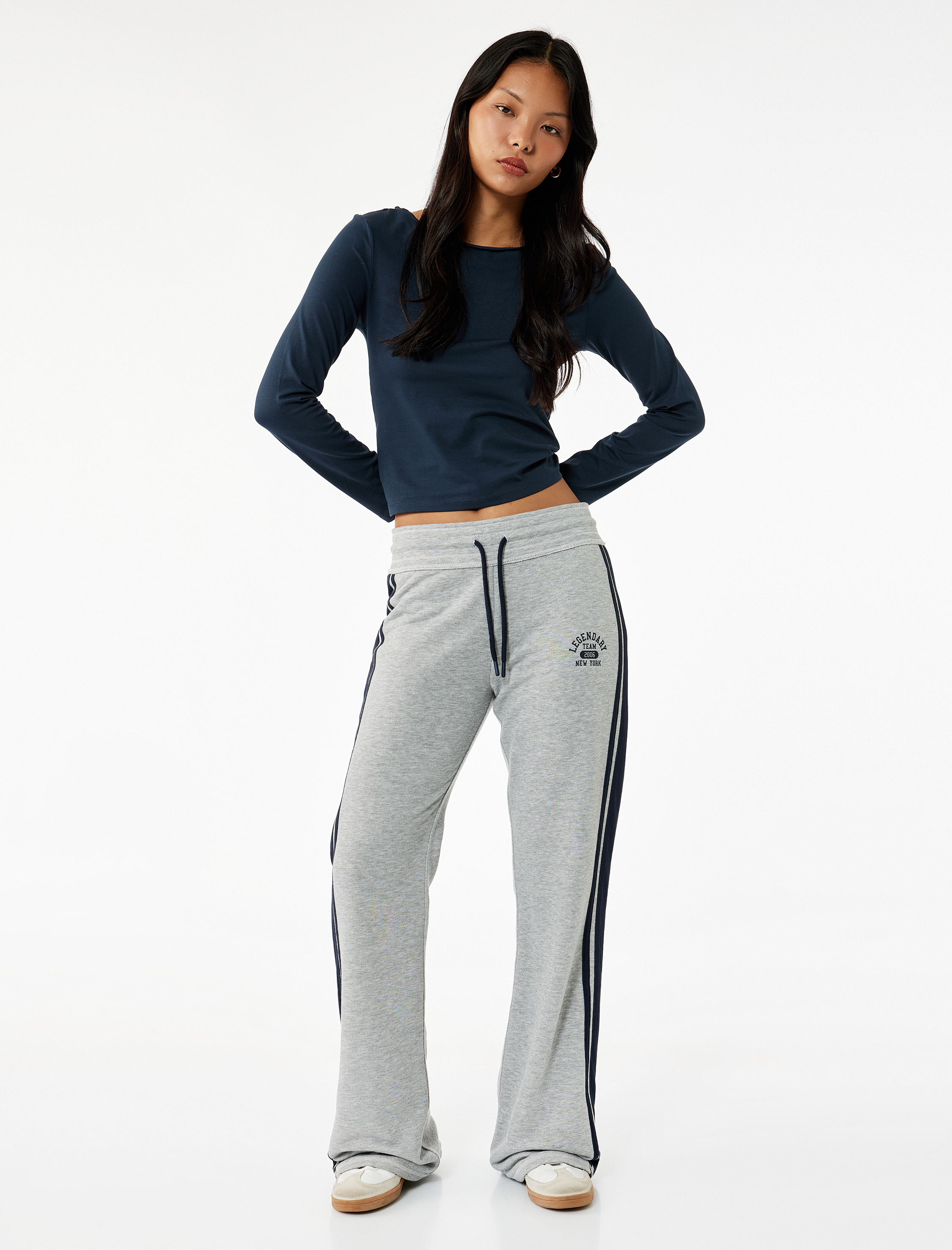   Uzun Kollu Bisiklet Yaka Pamuklu Slim Fit Basic Tişört