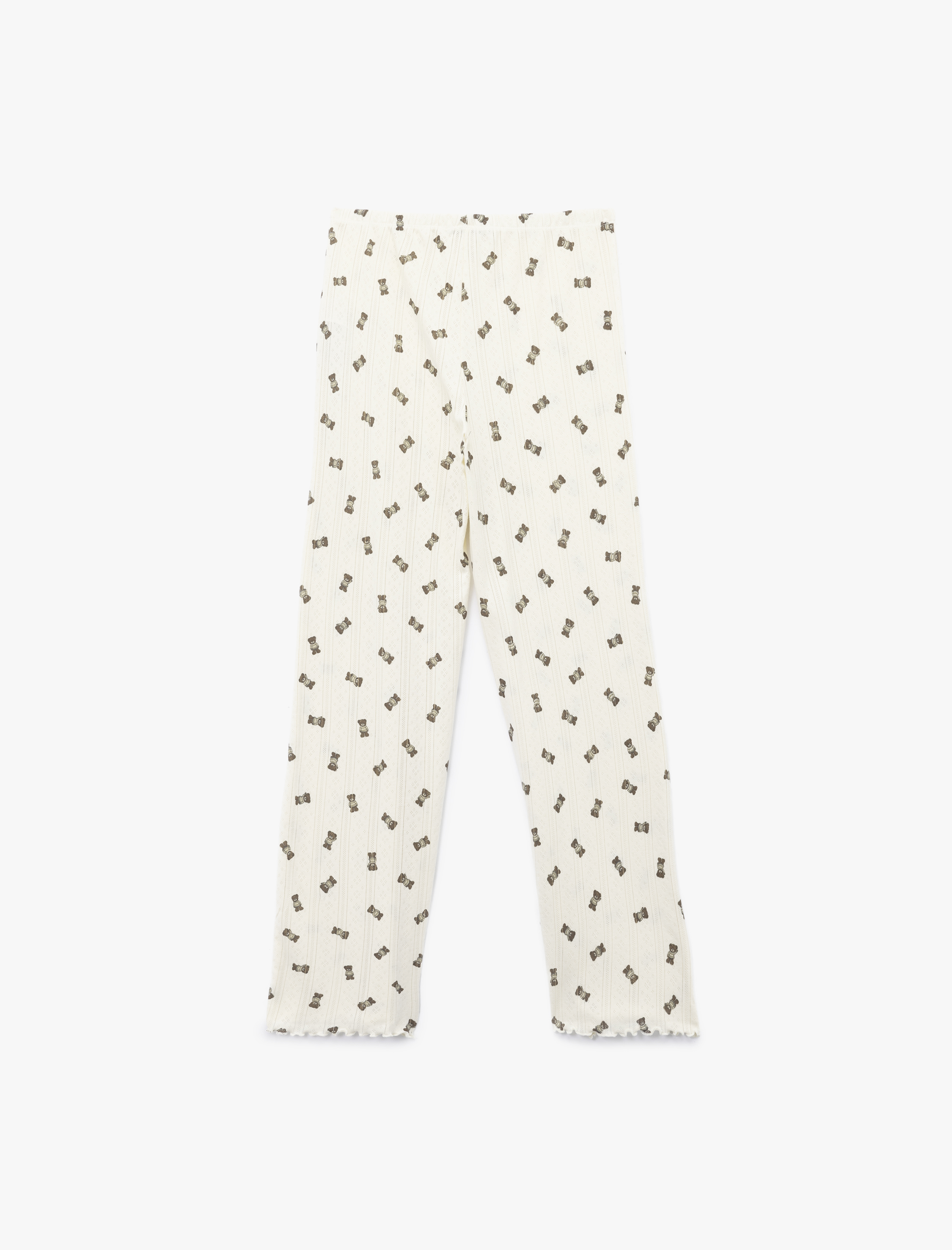   Pamuklu Rahat Kalıp Ayıcık Baskılı Pijama Altı