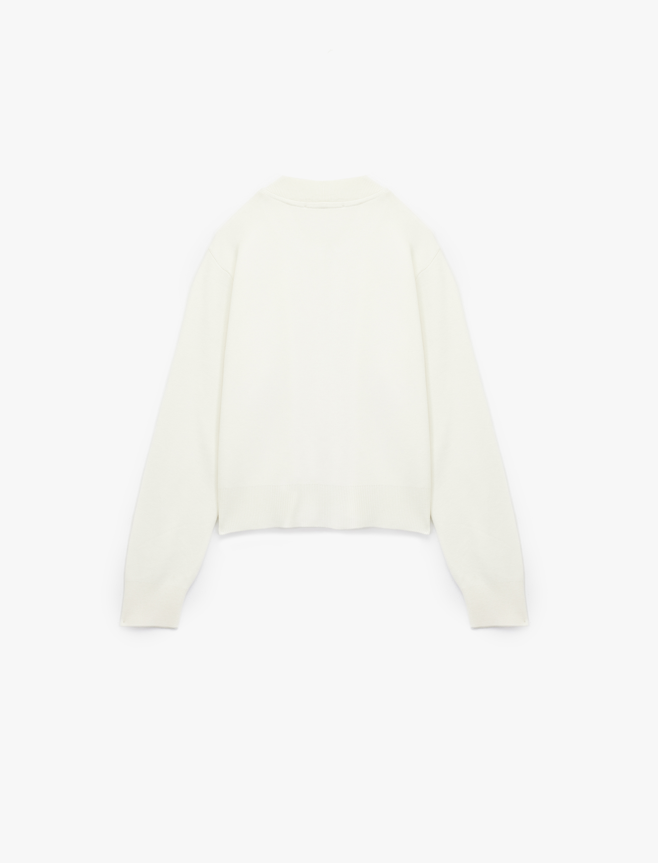   Kolej Yaka Uzun Kollu Fermuarlı Triko Hırka