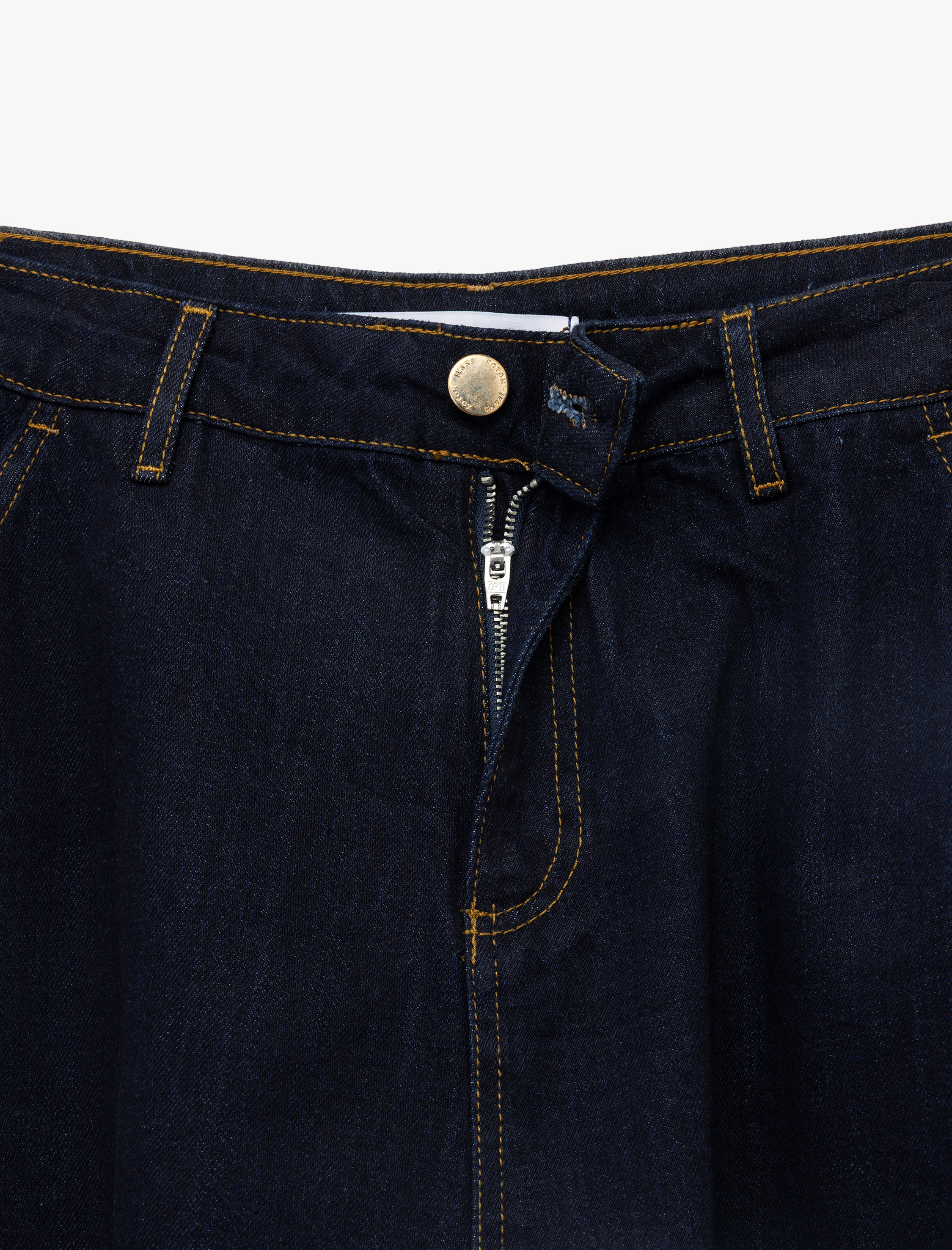   Pamuklu Cep Detaylı Midi Balon Denim Etek