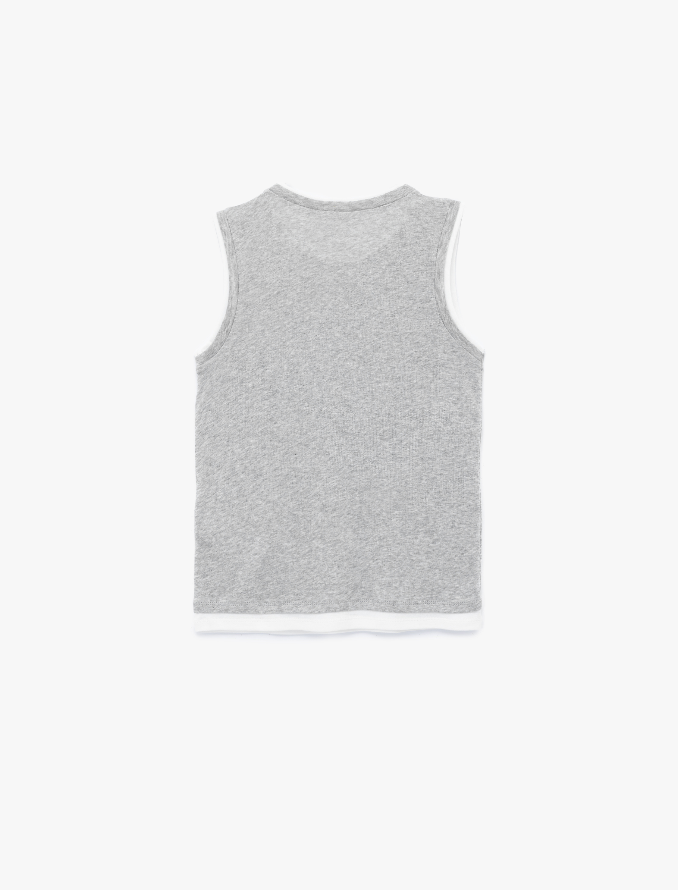   Slim Fit Bisiklet Yaka Biyeli Kolsuz Bluz