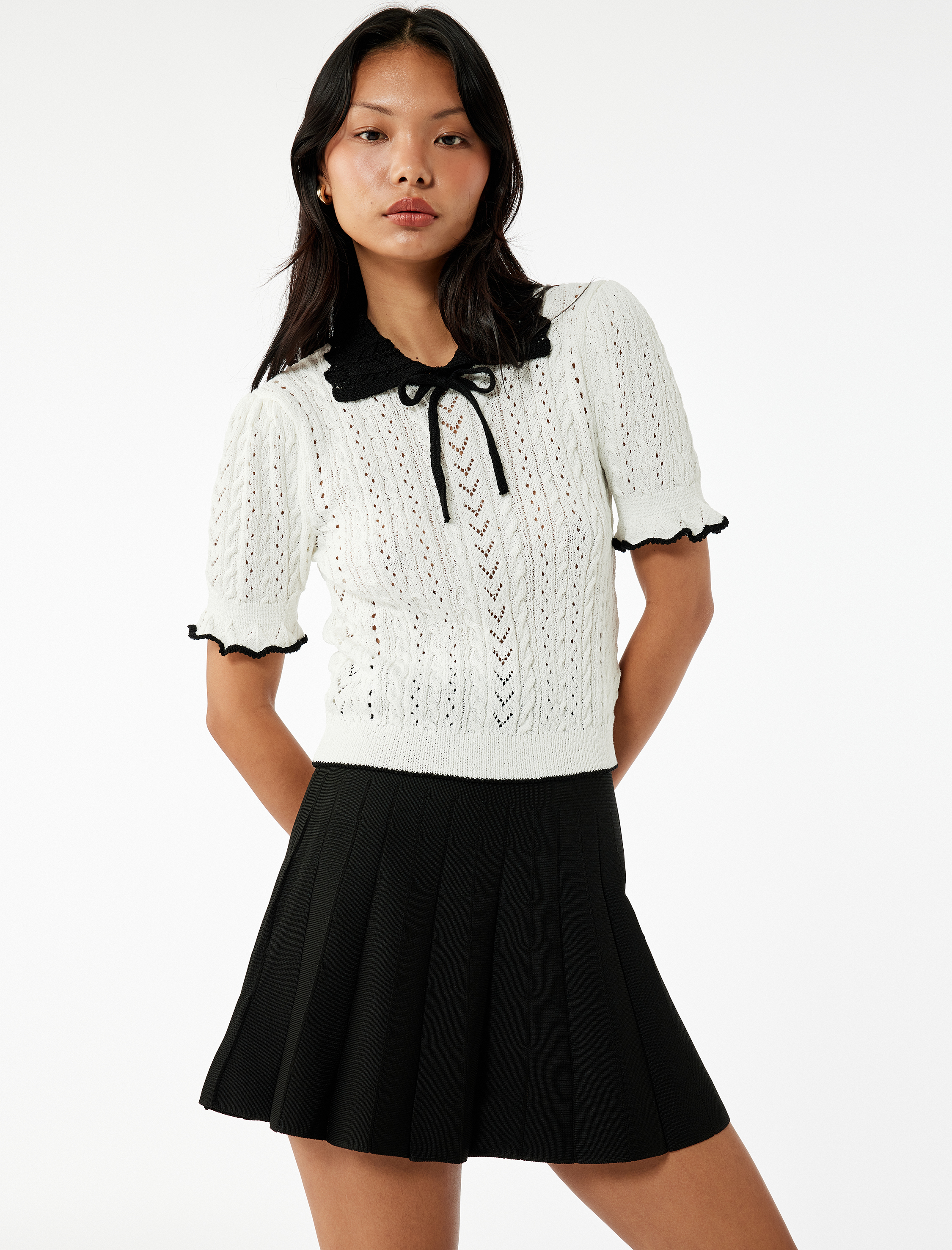   Normal Bel Pileli Mini Etek