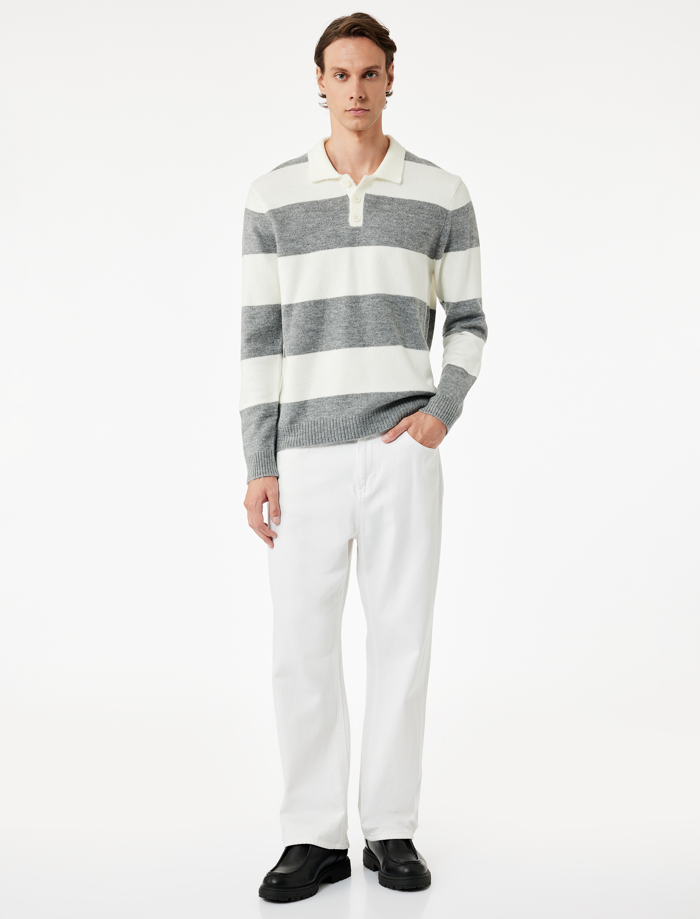   Regular Fit Uzun Kollu Polo Yaka Kışlık Triko Kazak