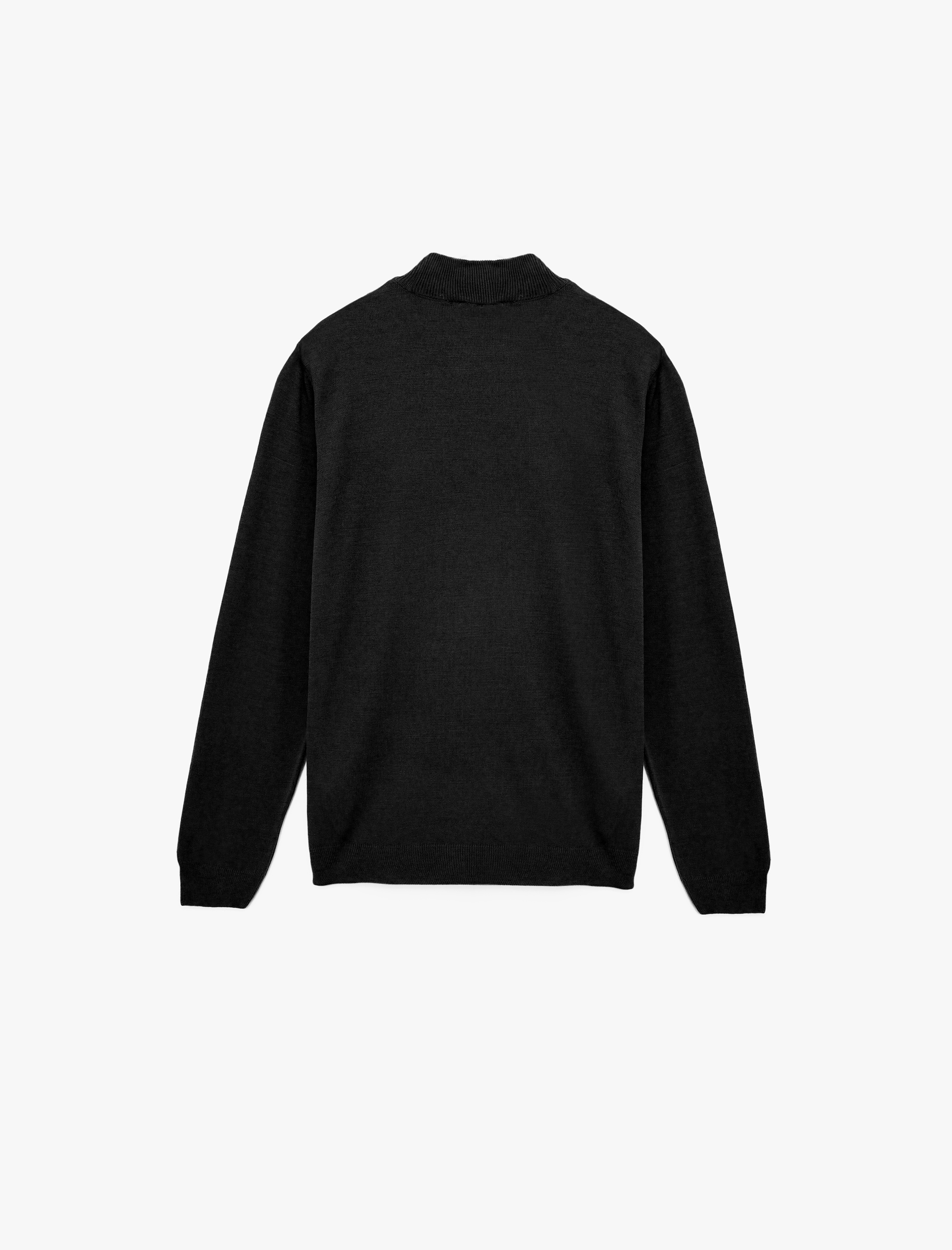   Uzun Kollu Regular Fit Yarım Balıkçı Yaka Basic Triko Kazak