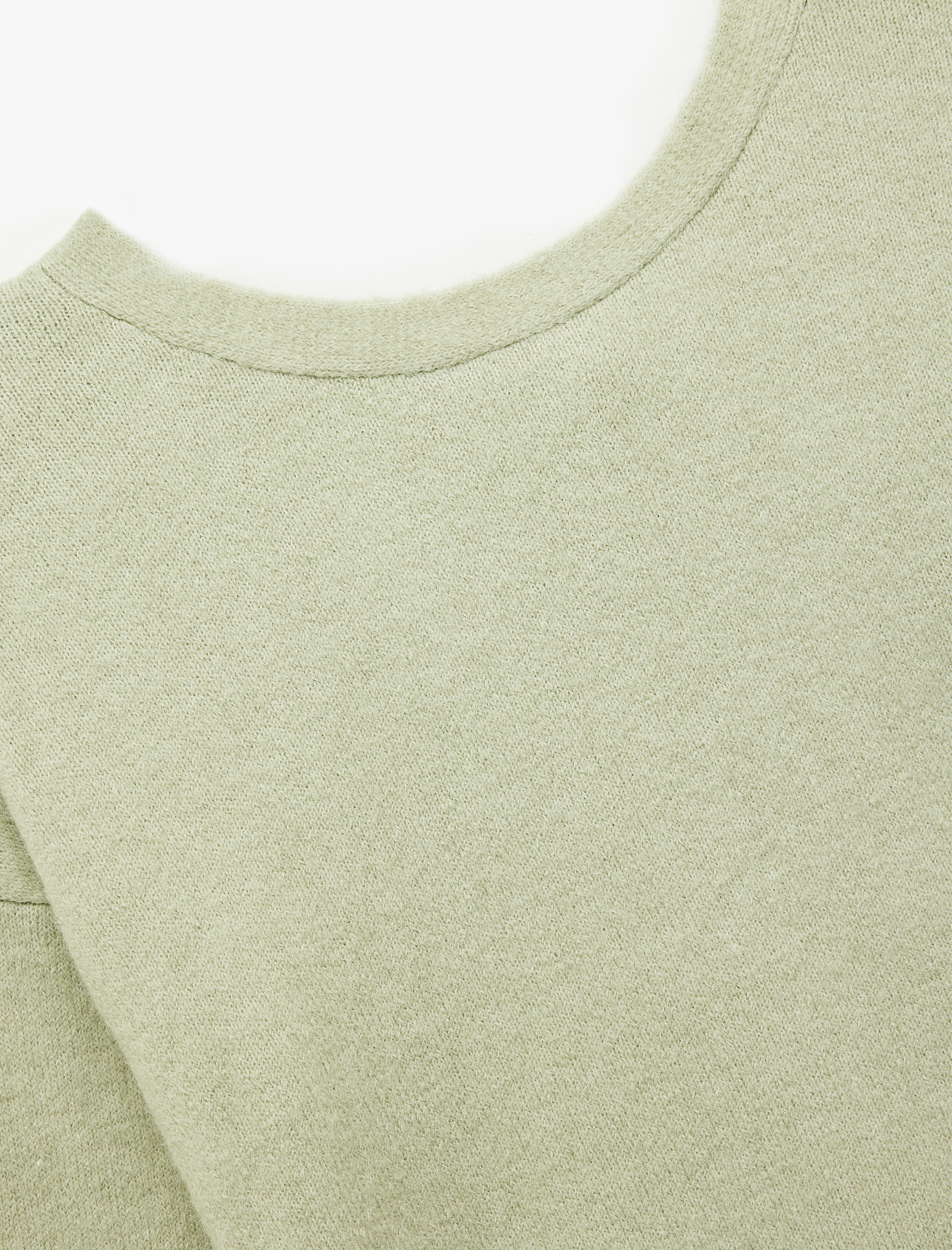   Uzun Kollu Bisiklet Yaka Arkası Fiyonk Detaylı Triko Kazak