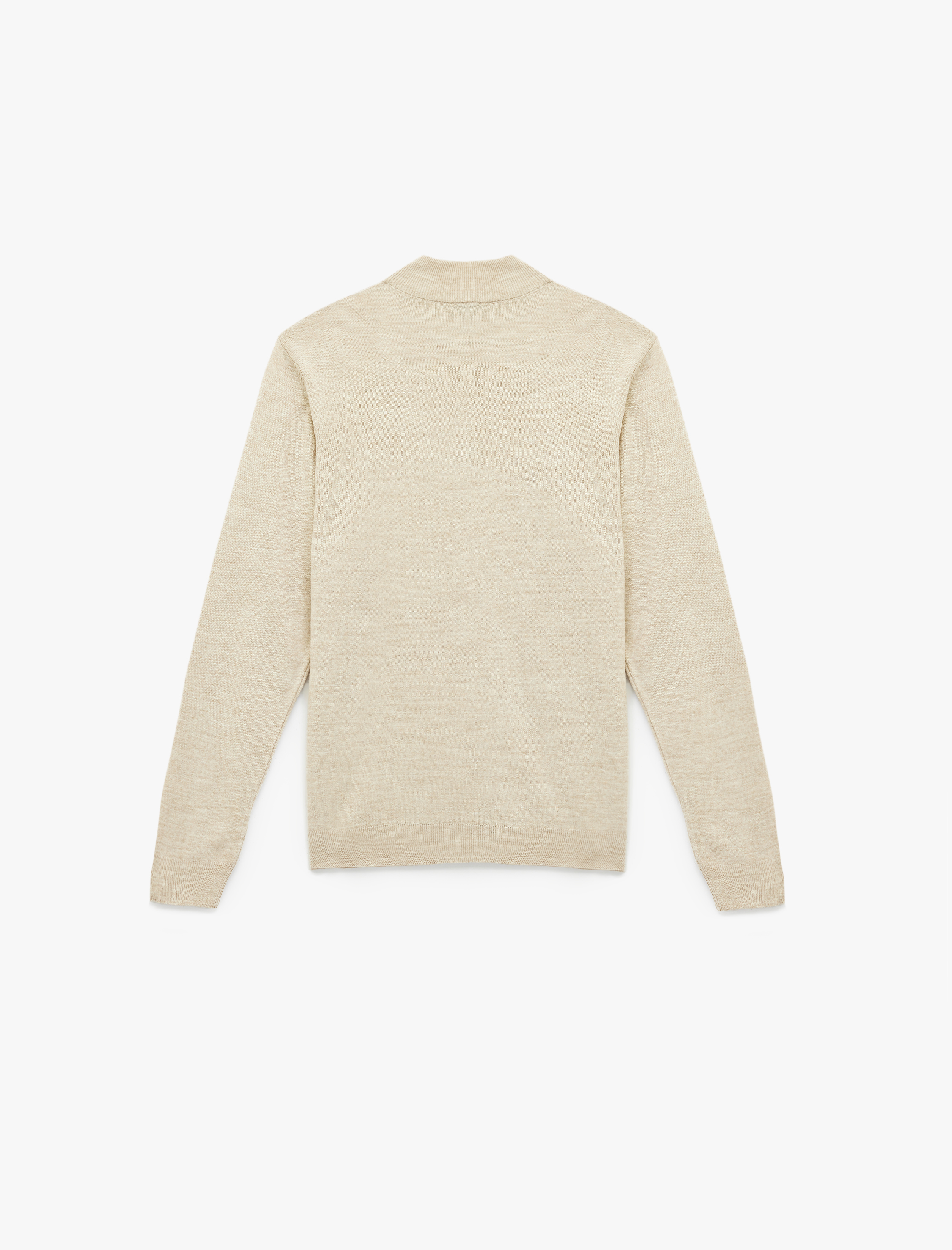   Uzun Kollu Regular Fit Yarım Balıkçı Yaka Basic Triko Kazak