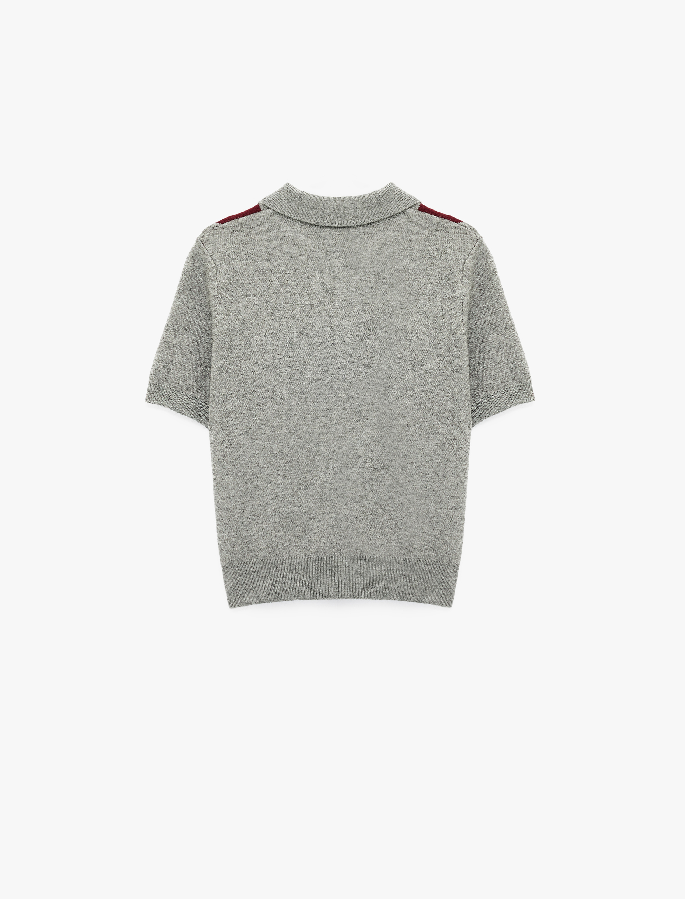   Düğmeli Baklava Desenli Kısa Kollu Triko Polo Yaka Kazak