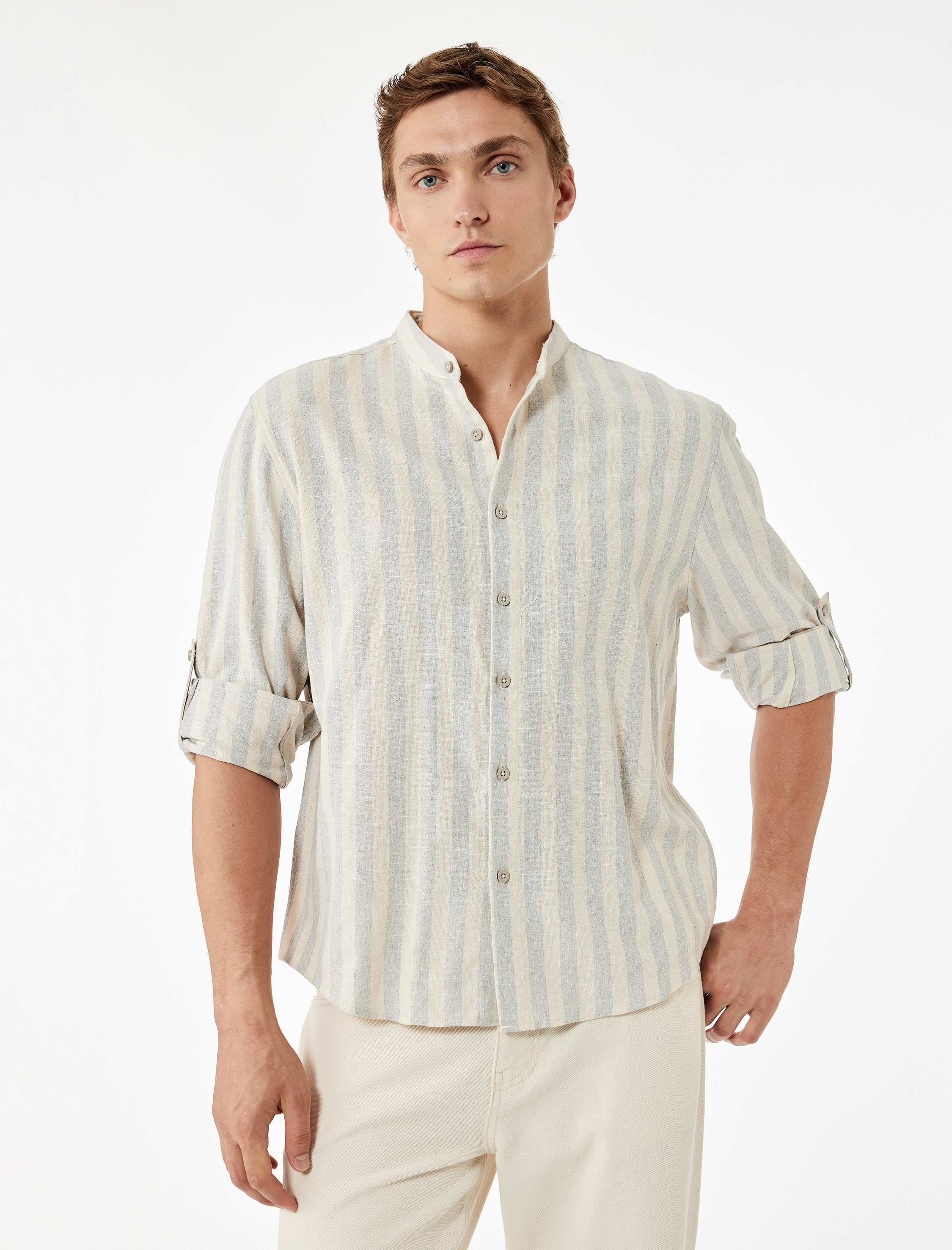   Regular Fit Uzun Kollu Pamuklu Hakim Yaka Gömlek