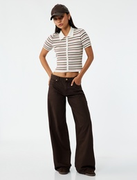 Pamuklu Bol Kesim Geniş Paça Jean Pantolon - Loose Straight Fit Jean