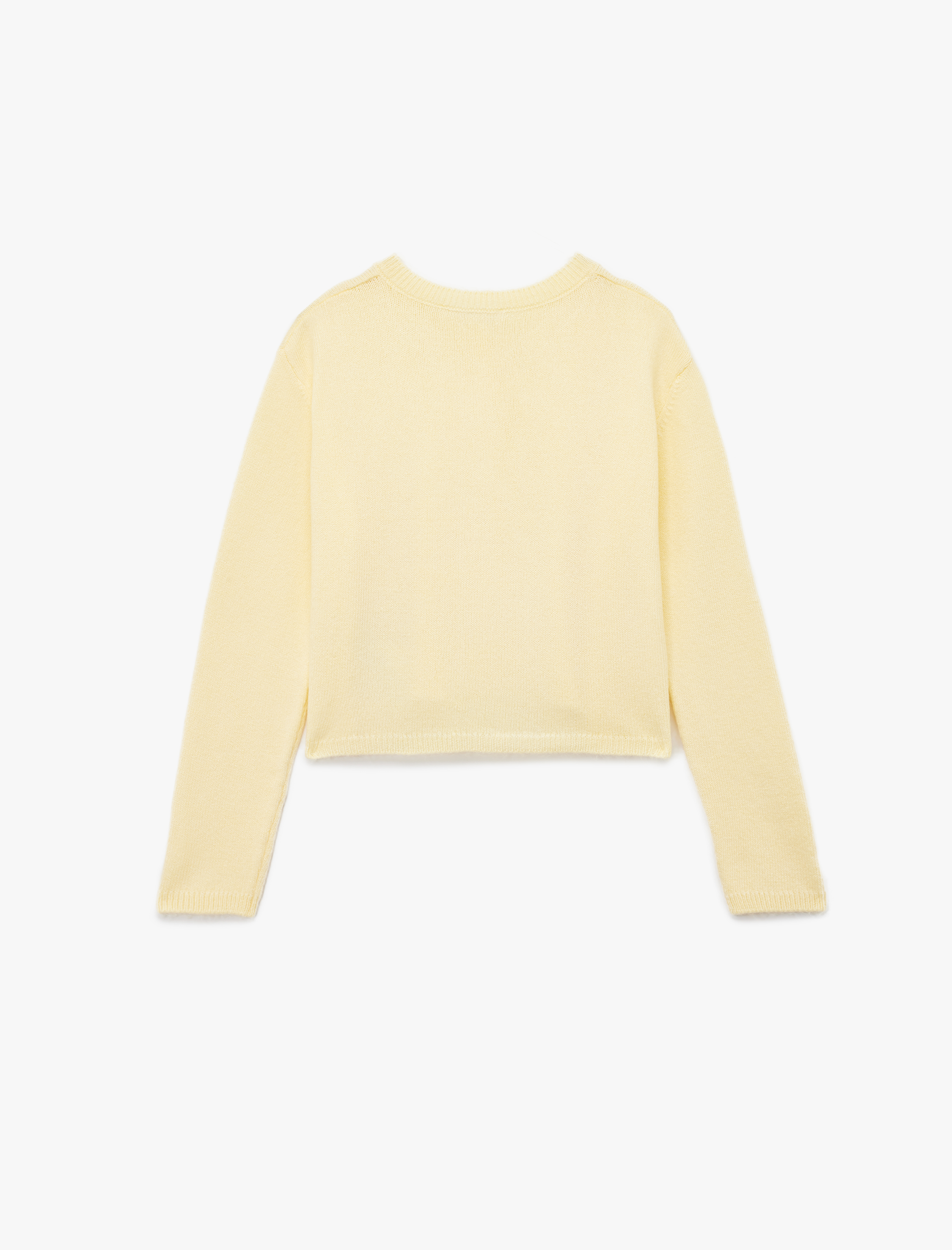   Uzun Kollu Düğmeli Bisiklet Yaka Triko Hırka