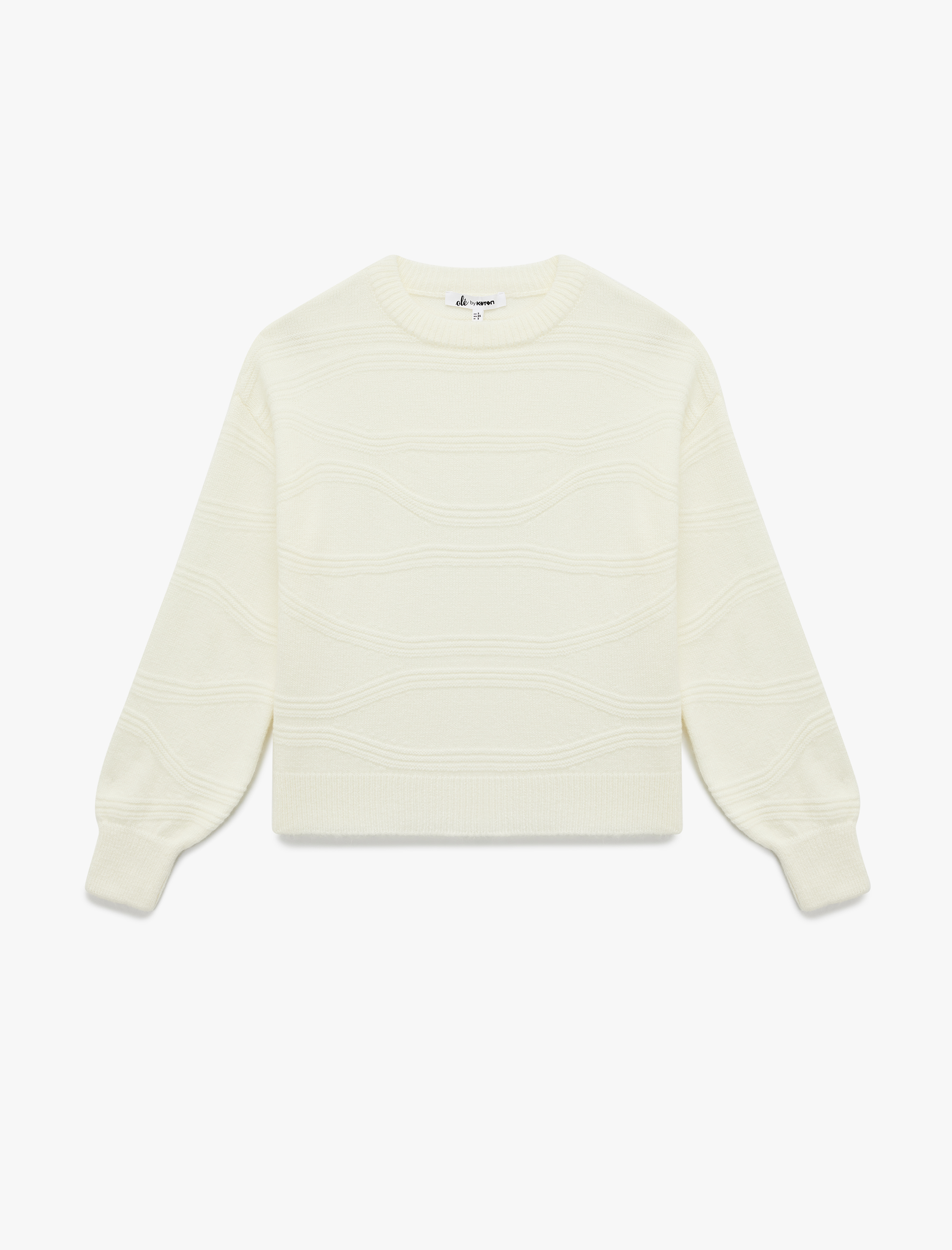   Bisiklet Yaka Dikiş Detaylı Uzun Kollu Triko Kazak