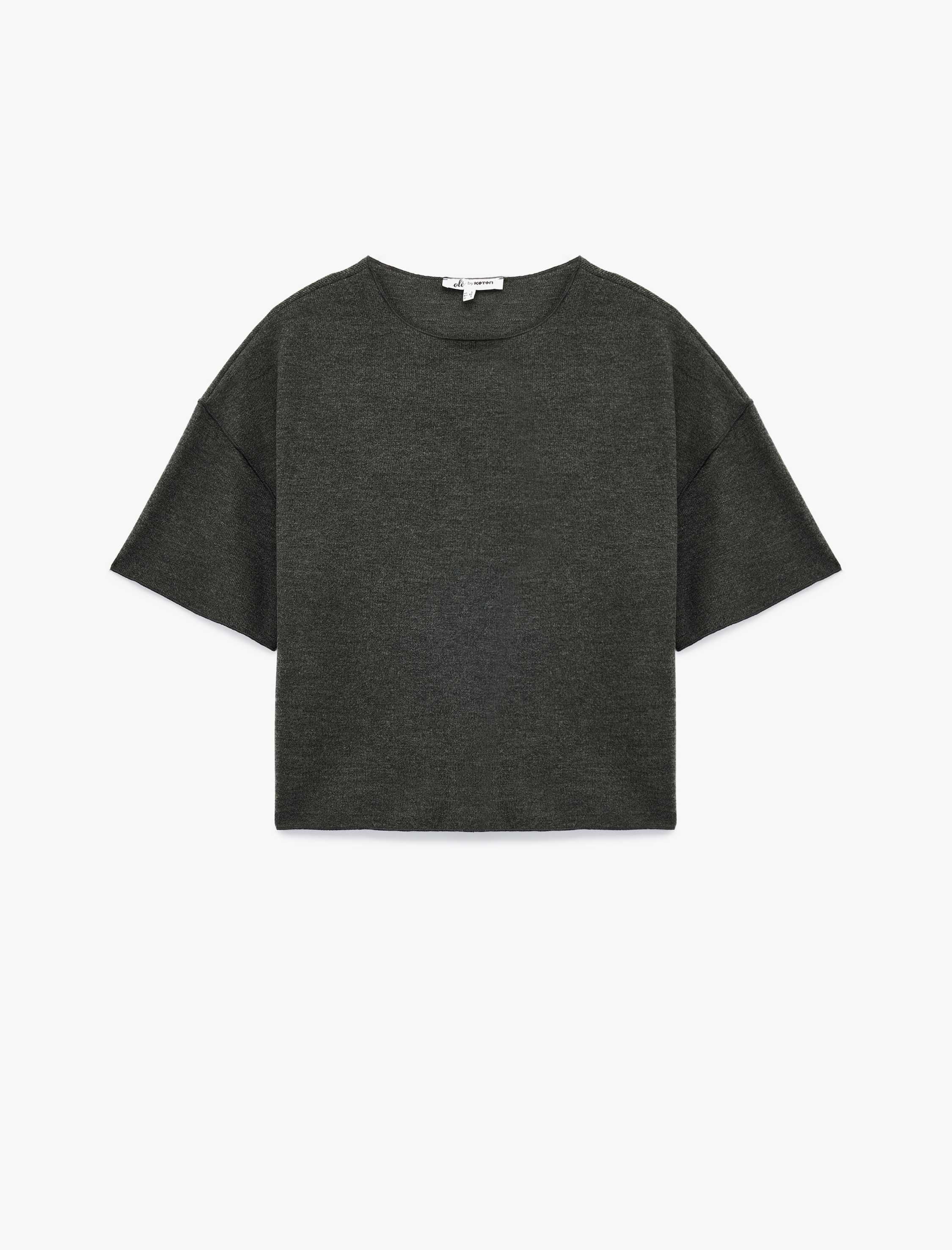   Kısa Kollu Bisiklet Yaka Basic Oversize Tişört