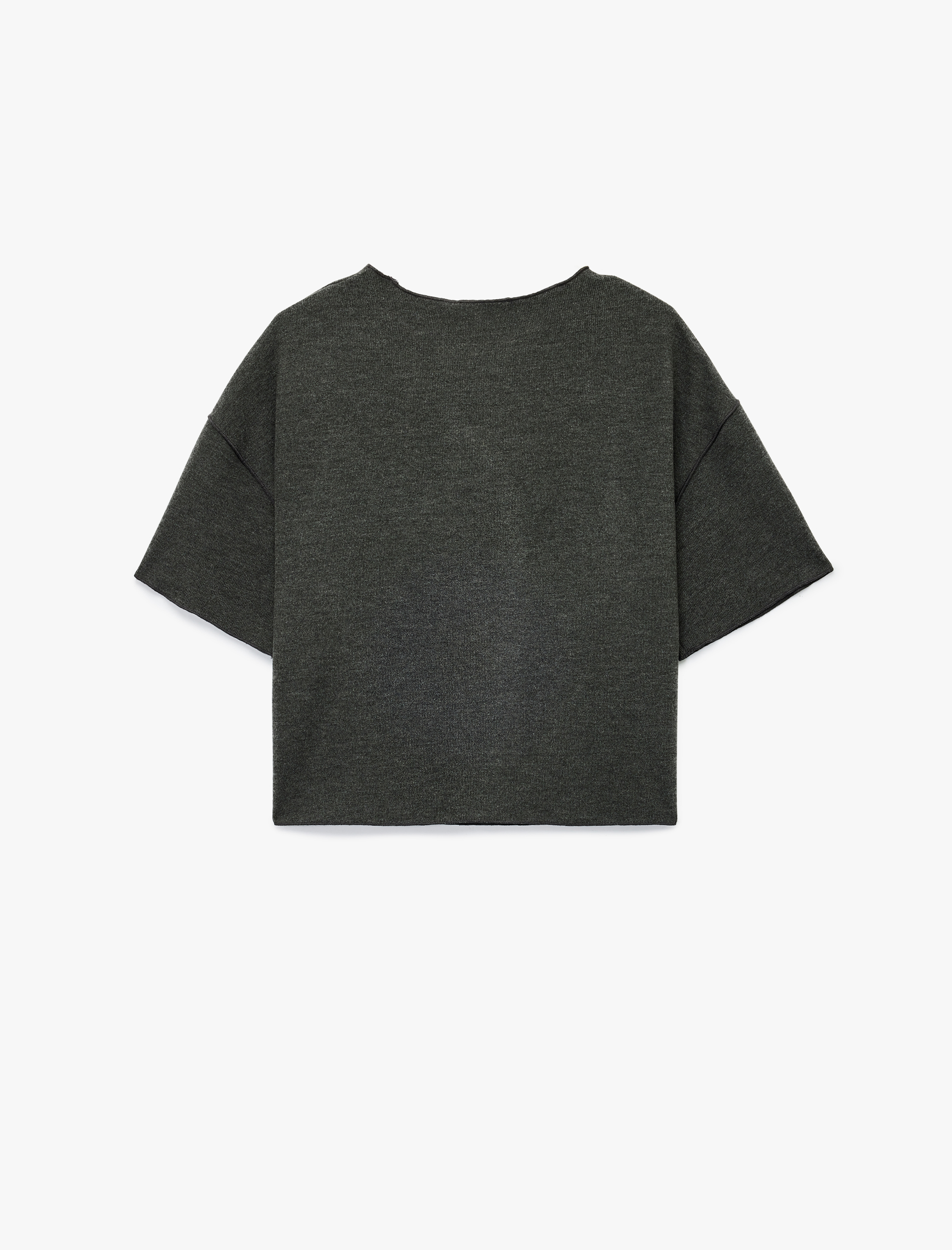   Kısa Kollu Bisiklet Yaka Basic Oversize Tişört