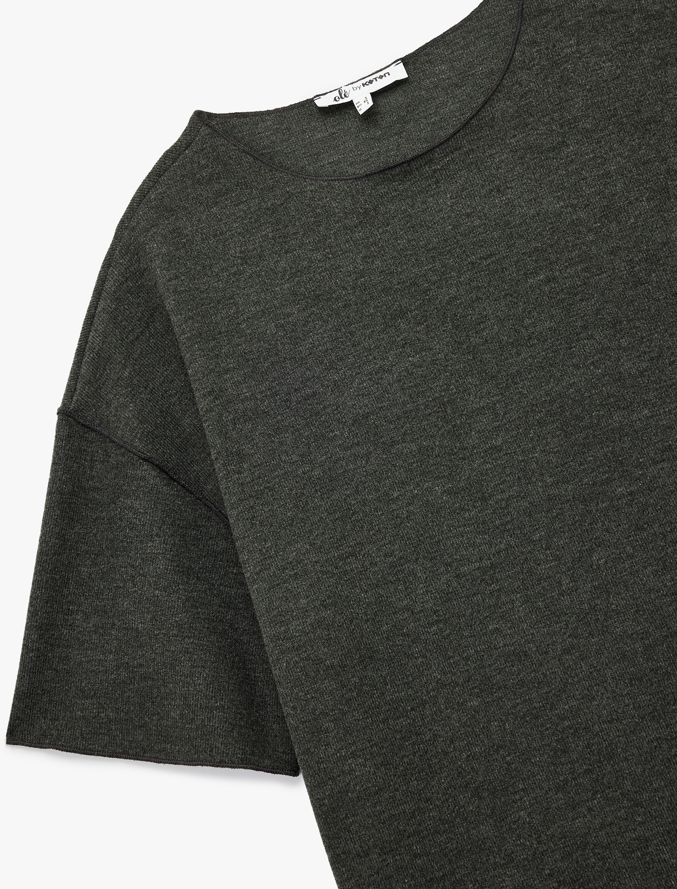   Kısa Kollu Bisiklet Yaka Basic Oversize Tişört